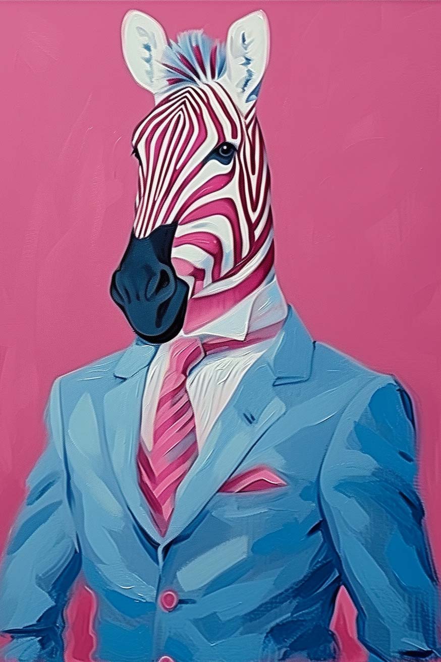 Zebra Executive Maximalist Animals Wall Art
