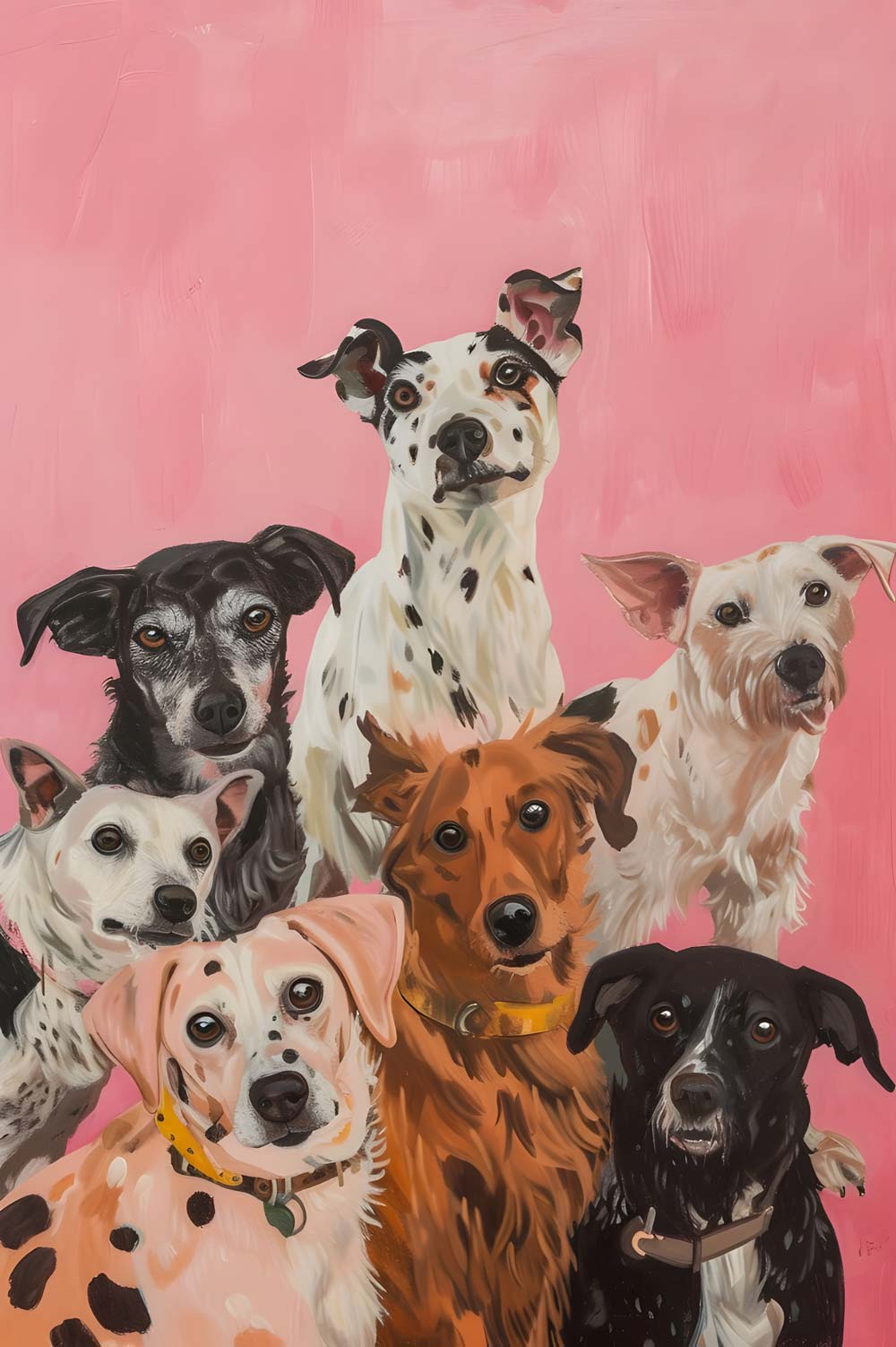 Puppy Posse Maximalist Animals Wall Art