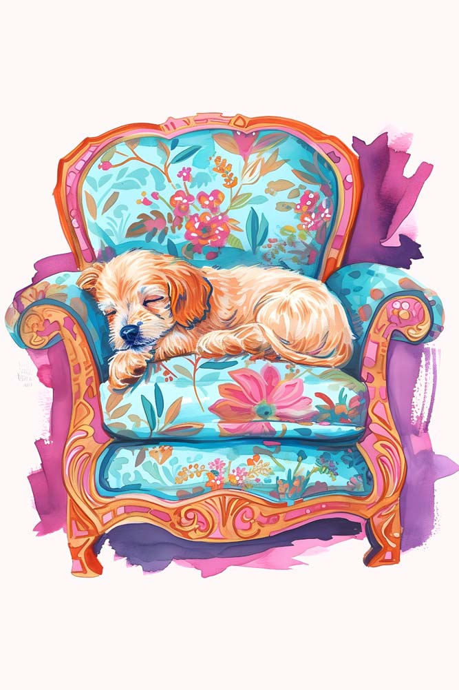 Dog Days of Comfort Maximalist Animals Wall Art