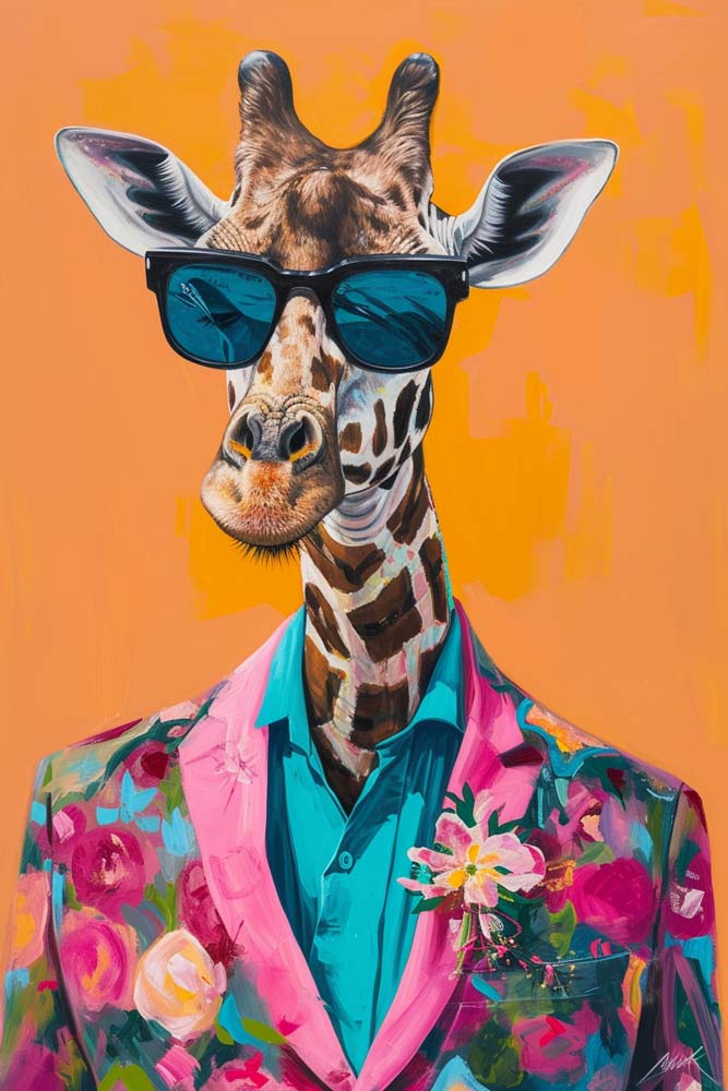 Giraffe Gatsby Maximalist Animals Wall Art