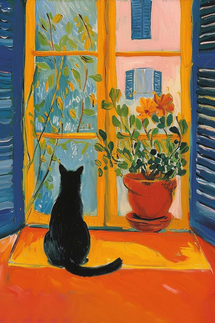 Window Whiskers Maximalist Animals Wall Art