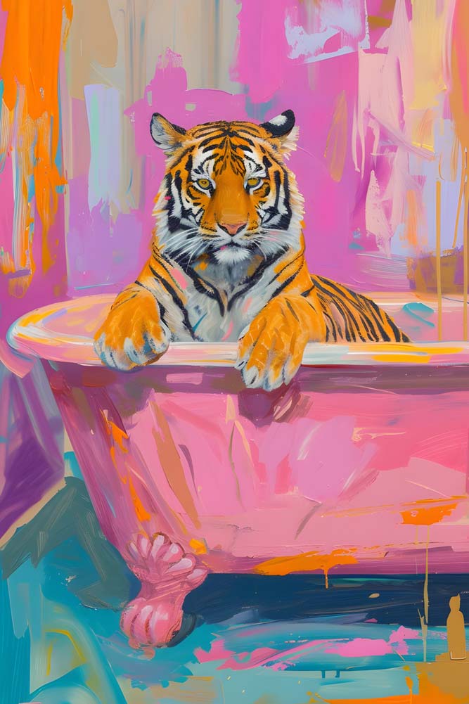 The Tiger Soak Maximalist Animals Wall Art