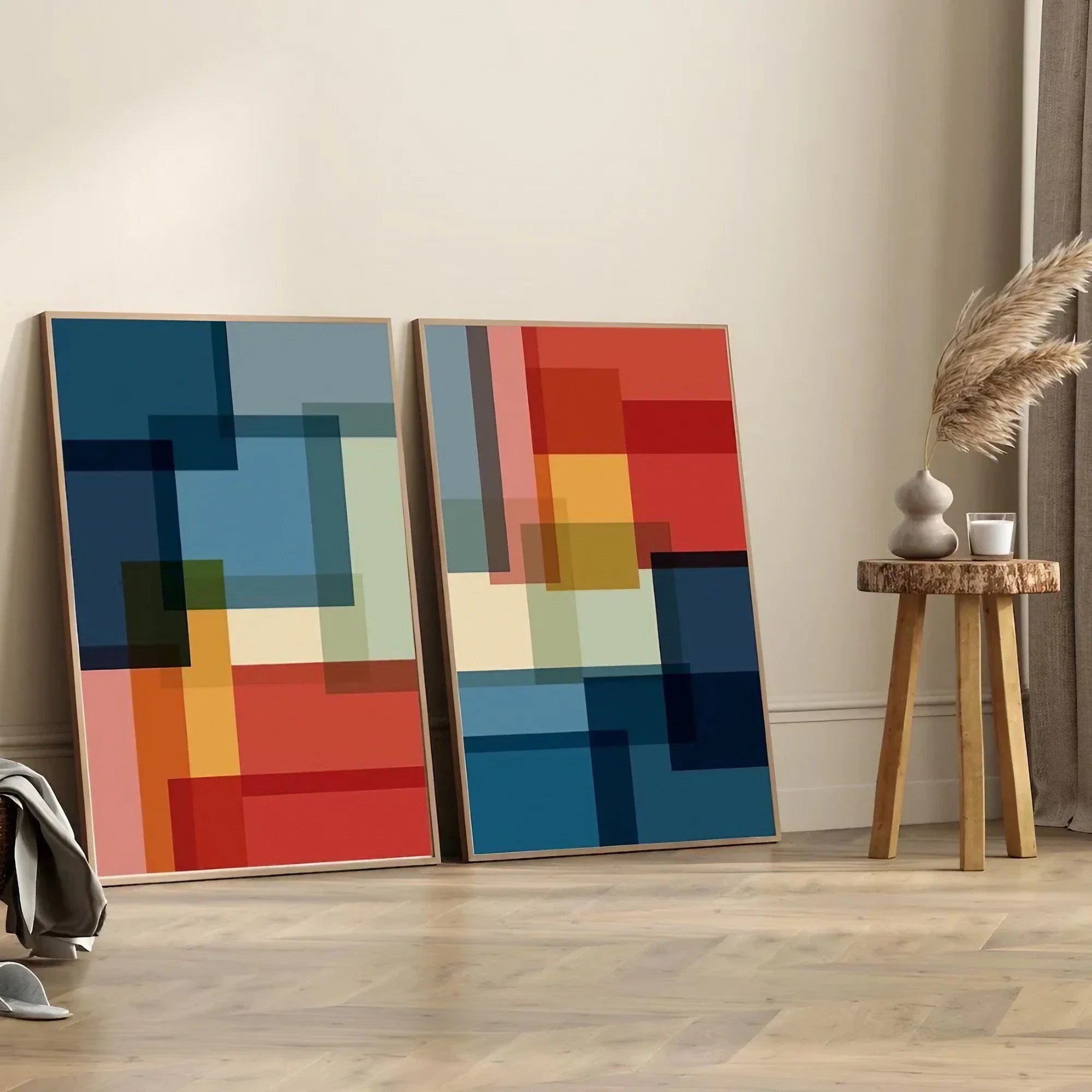 Wall Art Large Colorful Mid Century Wall Frame