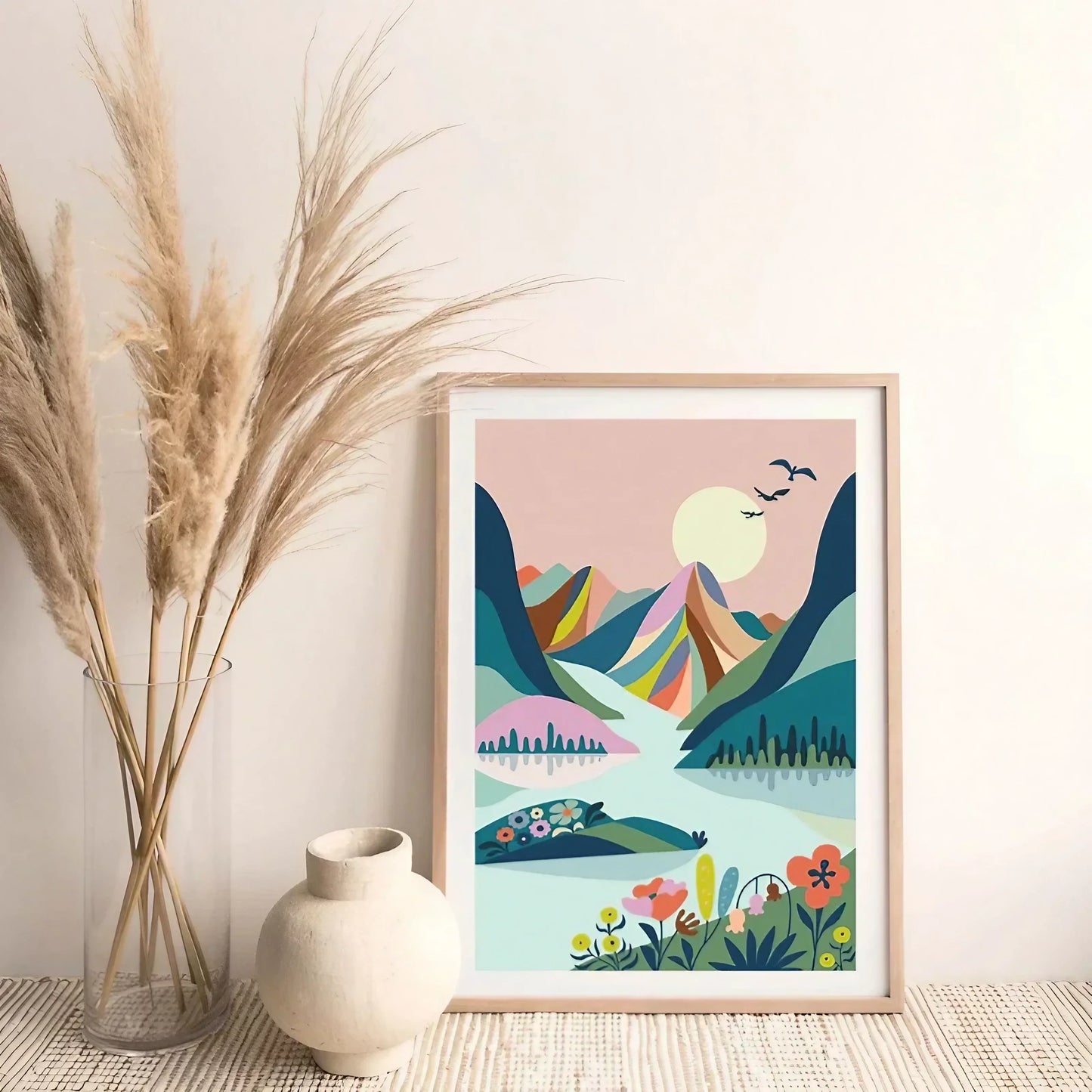 Mountains Print, Landscape Wall Art Wall Frame