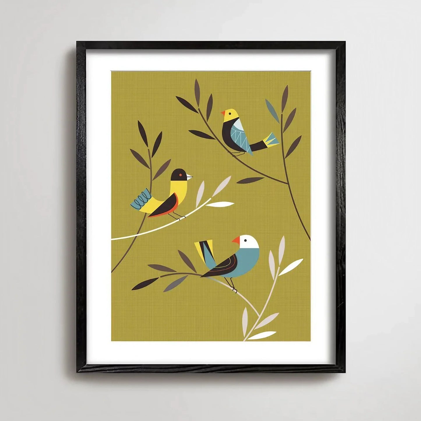 Mid Century Modern Wall Art Set of 2 Wall Frame