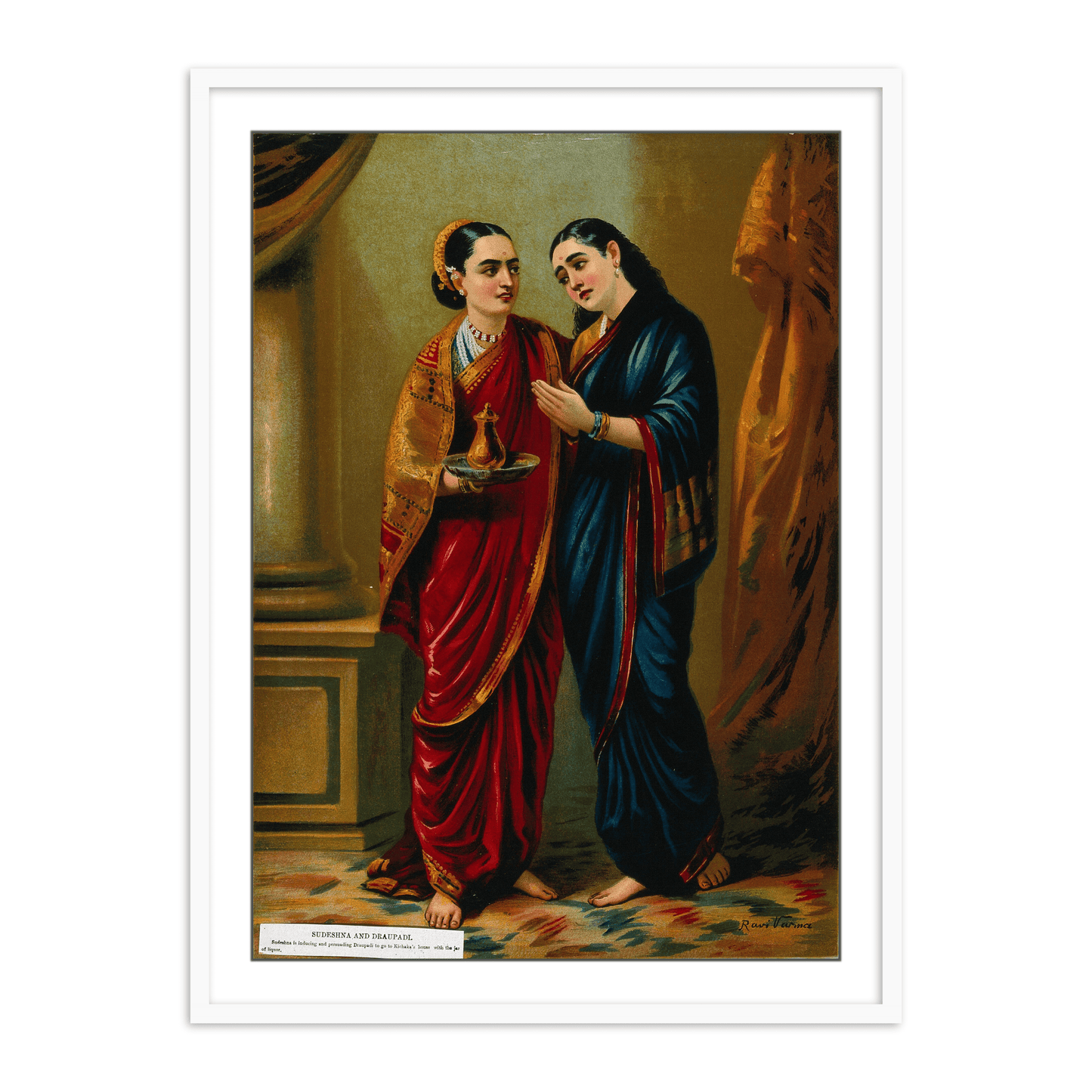 Draupadi in disguise by Raja Ravi Varma Wall Art Painting for Home Decor