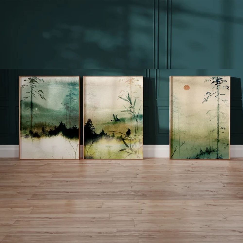Japanese Wall Art Décor Set of 3 Wall Frames