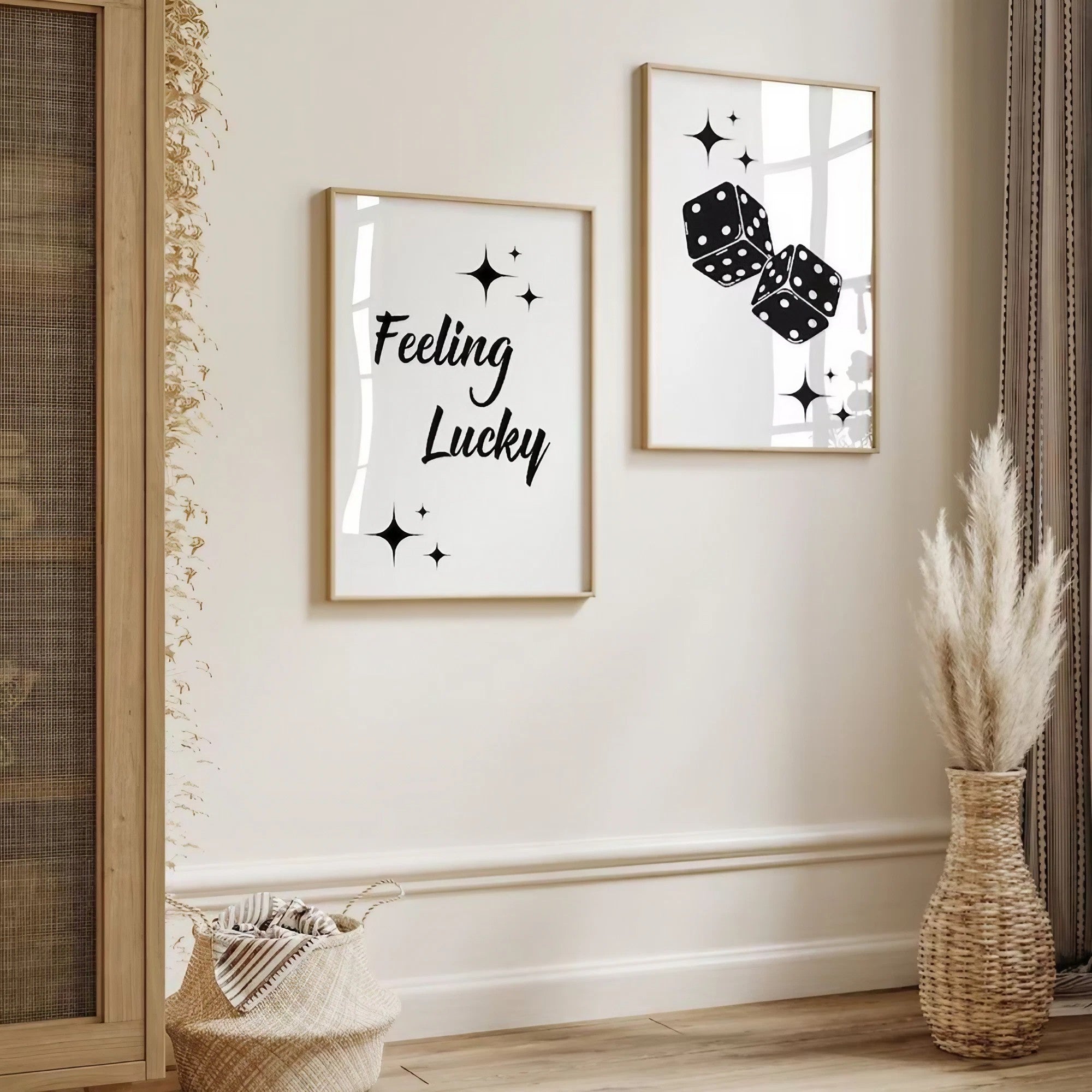 Black And White Aesthetic Modern Wall Art Set of 2 Wall Frames