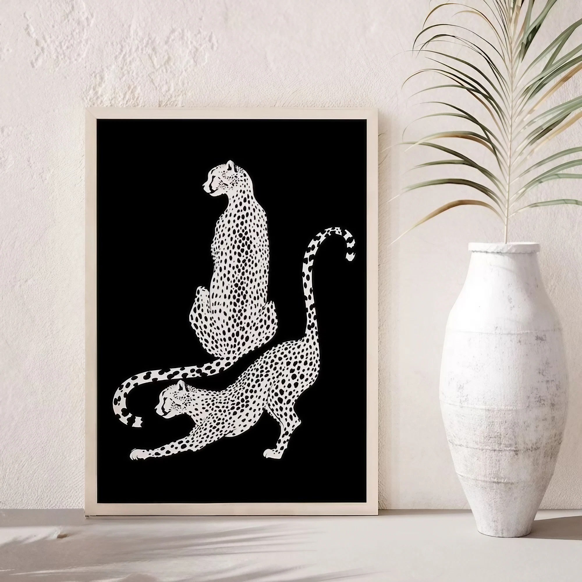 Black And White Leopard Modern Wall Art Wall Frame