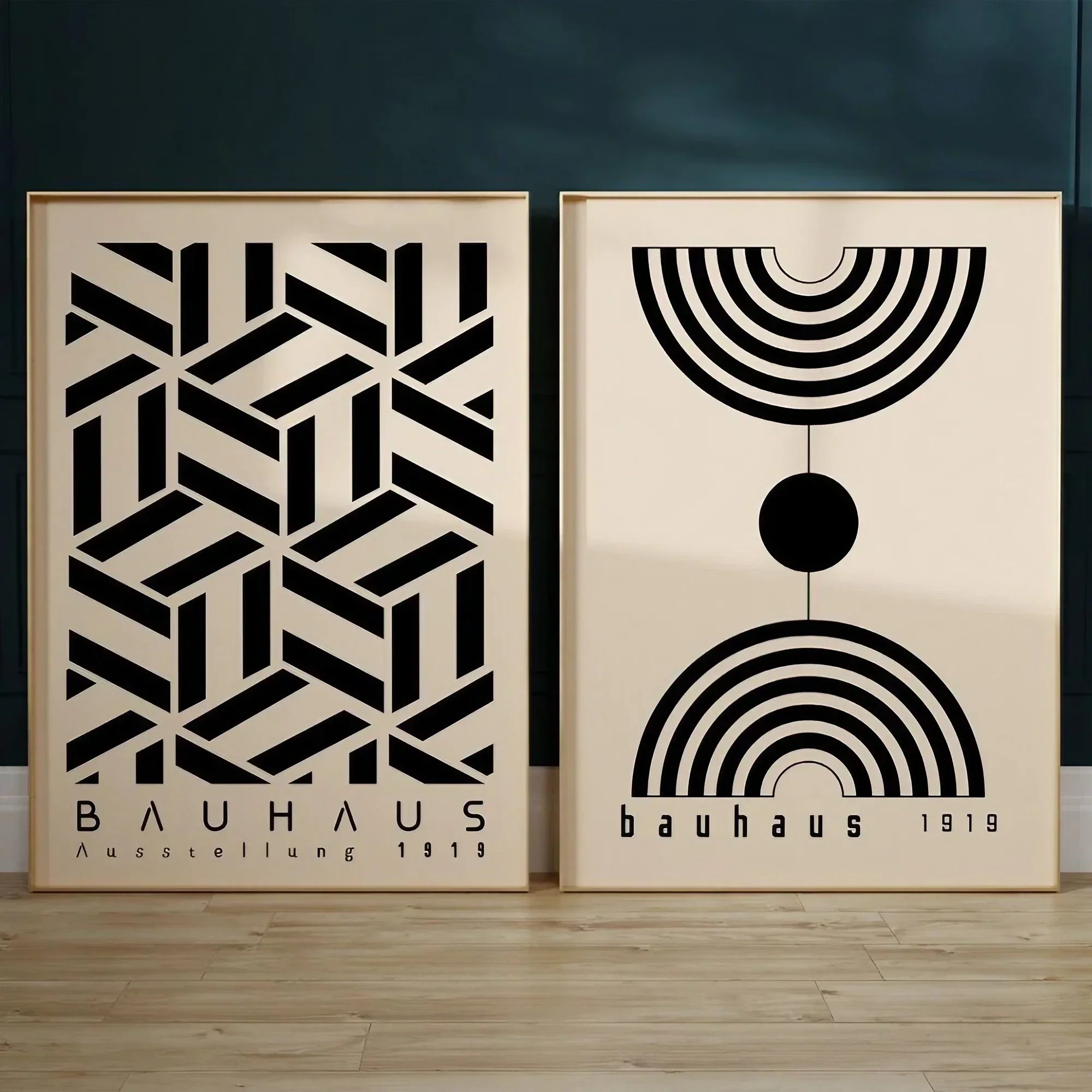 Mid Century Modern Wall Art Set of 2 Black Wall Frame