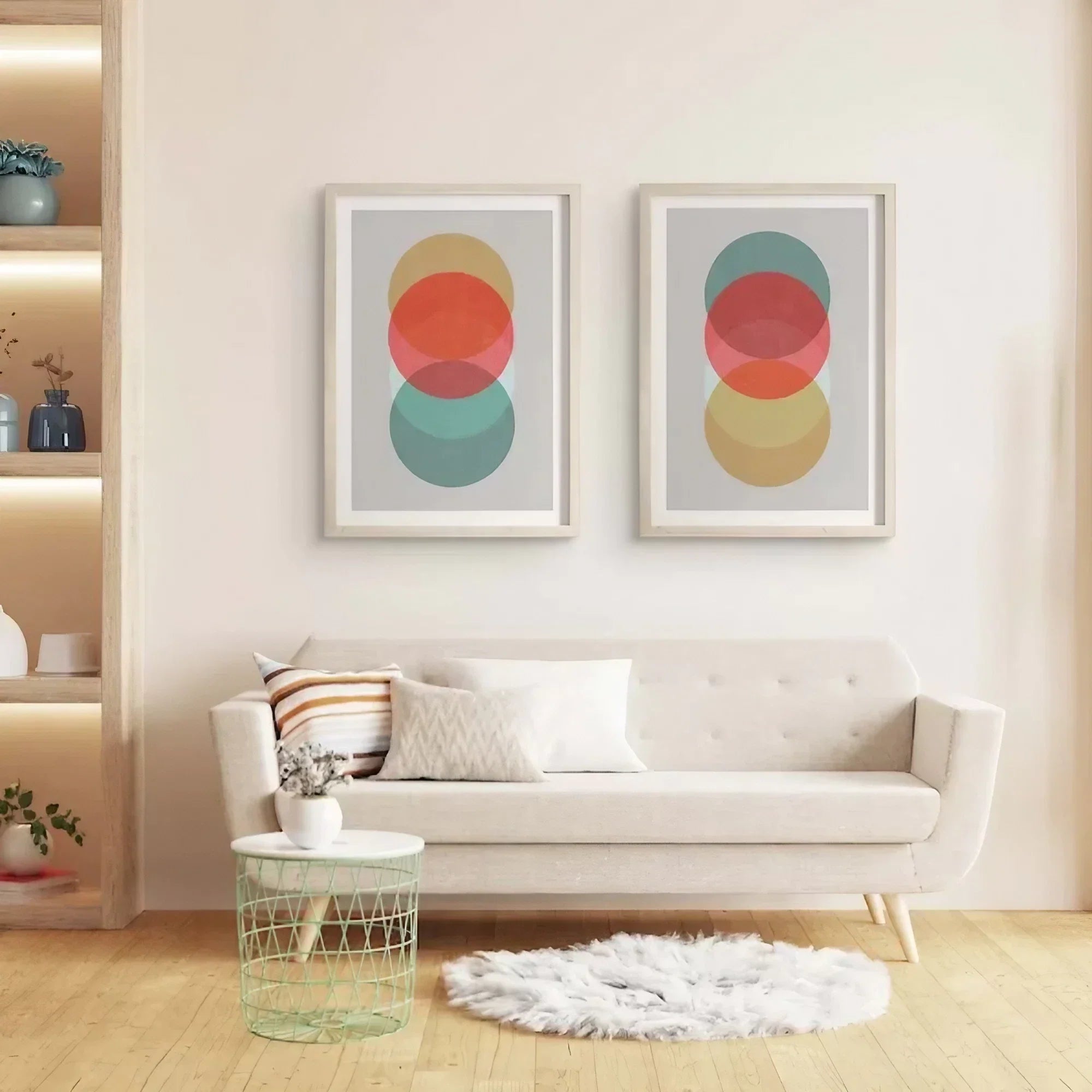 Scandinavian Morden Set of 2 Colorful Wall Frame