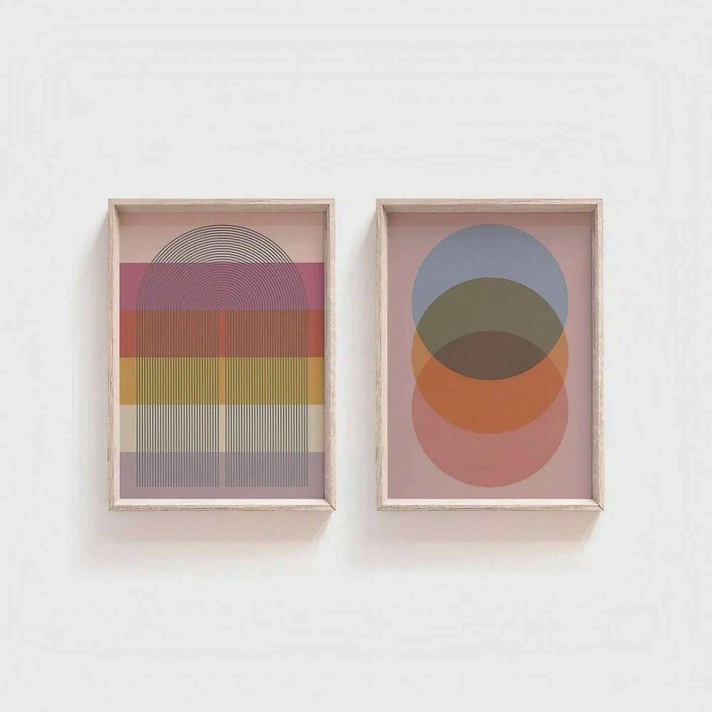 Pink Abstract Geometric Wall Frame