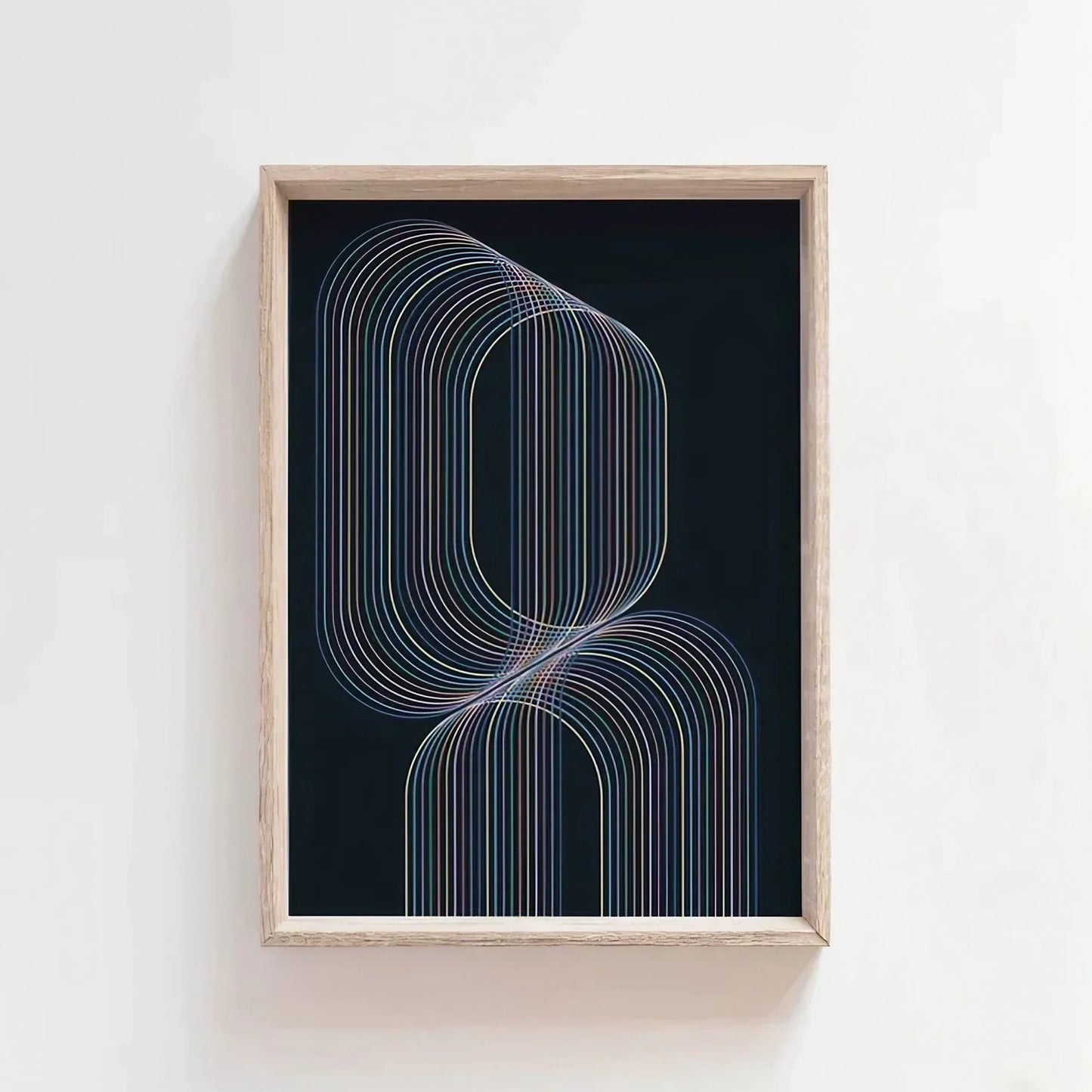 Modern Blue Geometric Wall Art Navy Blue Wall Art Large Modern Wall Frame