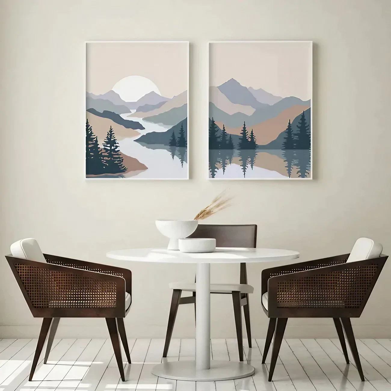 Mountain Sun Wall Frame Set of 2