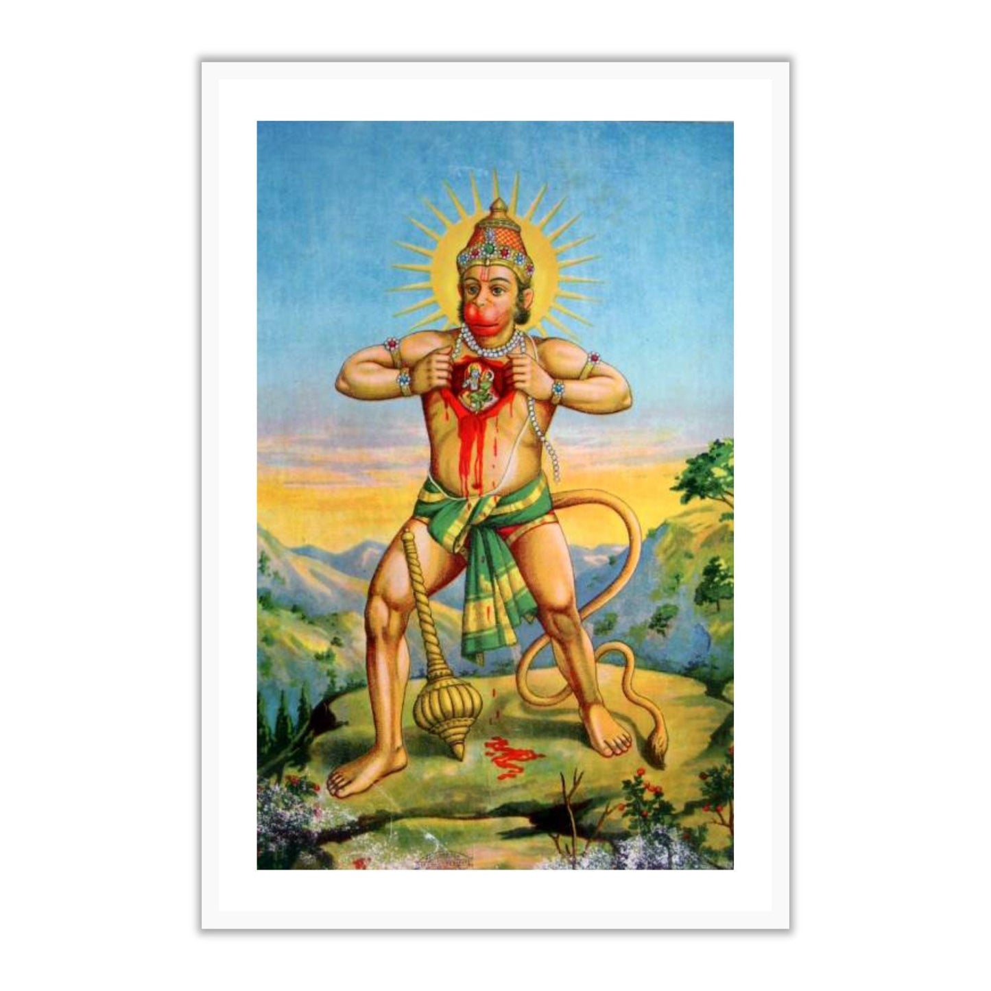 Hanuman Hriday Vidaaran by Raja Ravi Varma Wall Art