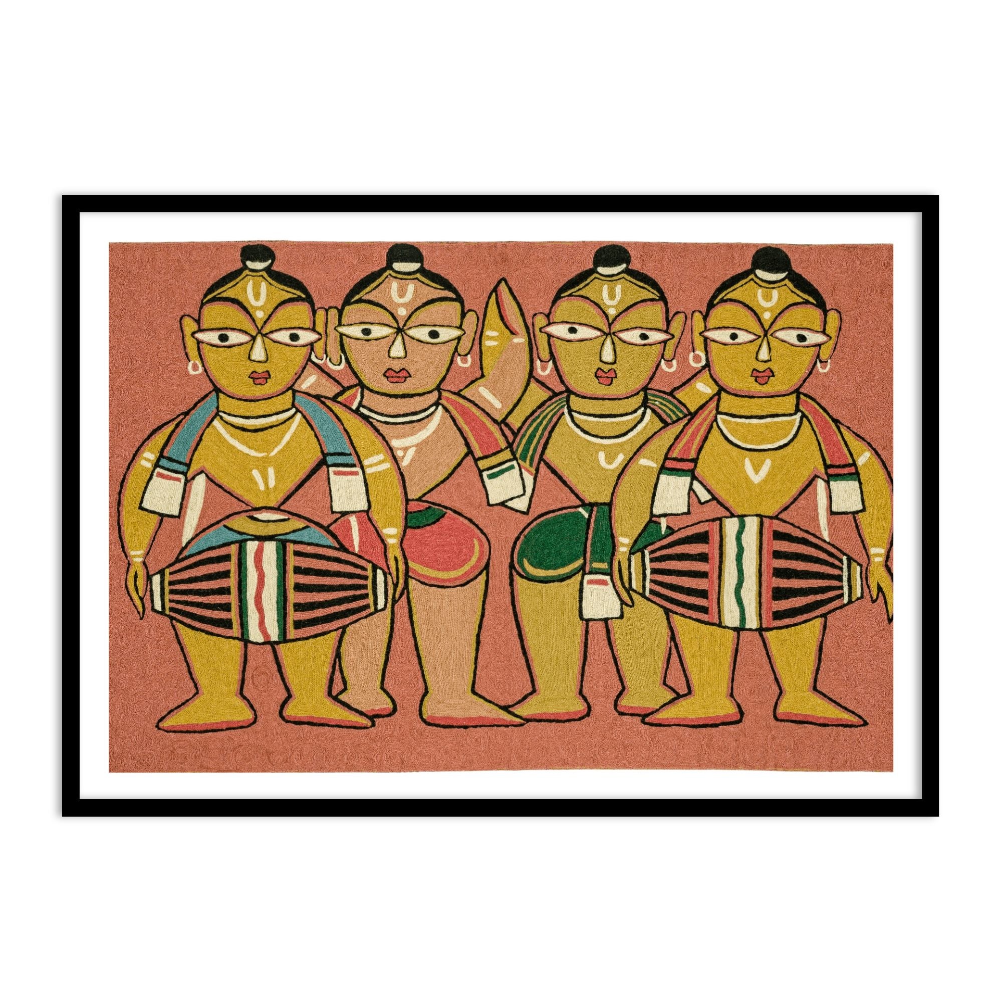 Untitled (Musician) Wall Art Painting Print by Jamini Roy for Home Decor
