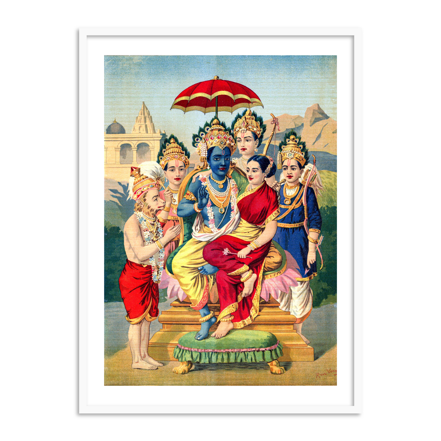 Ramapanchayan by Raja Ravi Varma Wall Art Painting Print for Home Decor