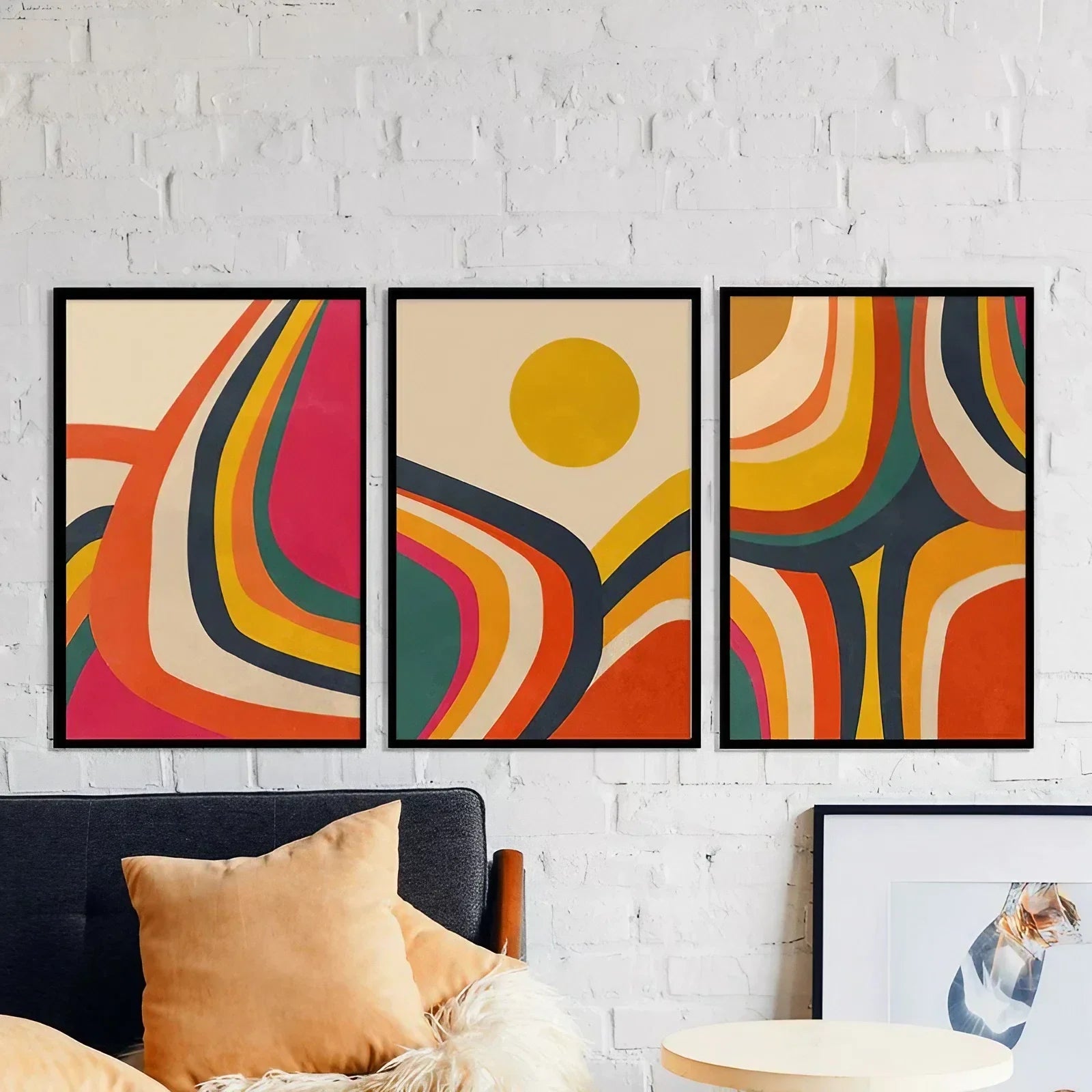 Set of 3 Mid Century Modern Wall Art Wall Frame