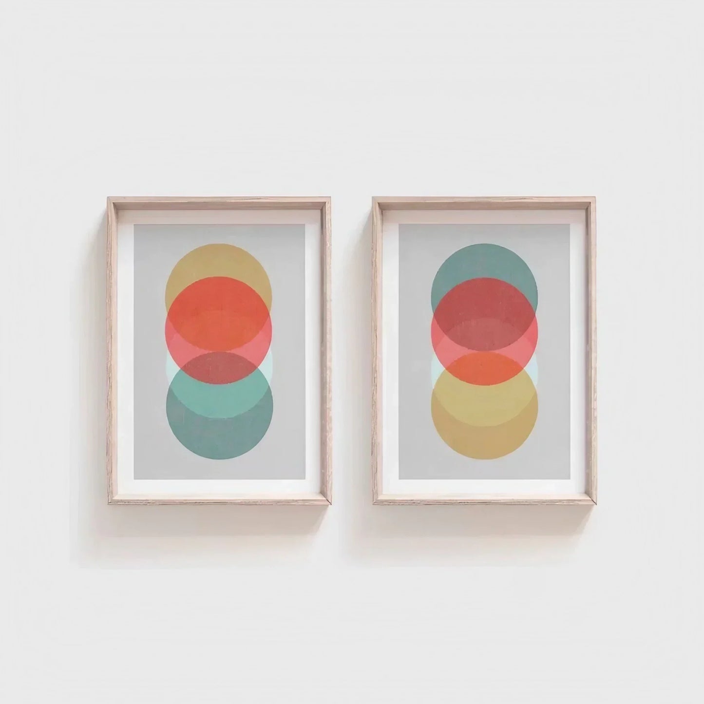 Scandinavian Morden Set of 2 Colorful Wall Frame