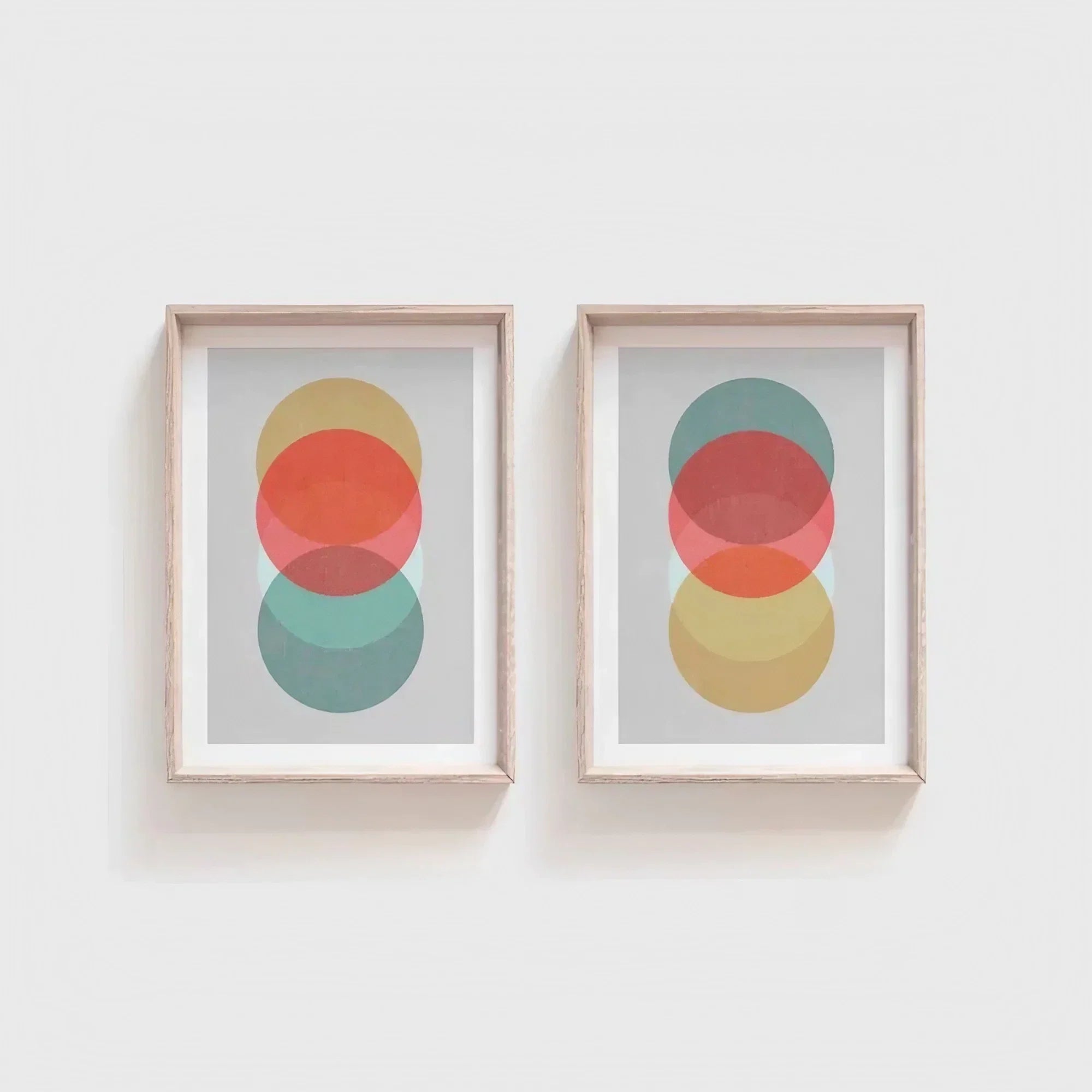 Scandinavian Morden Set of 2 Colorful Wall Frame