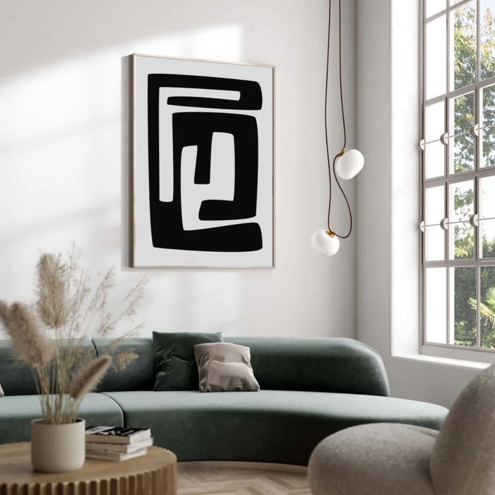 Botanical Wall Art Set Gray Black Wall Art Modern Wall Frame