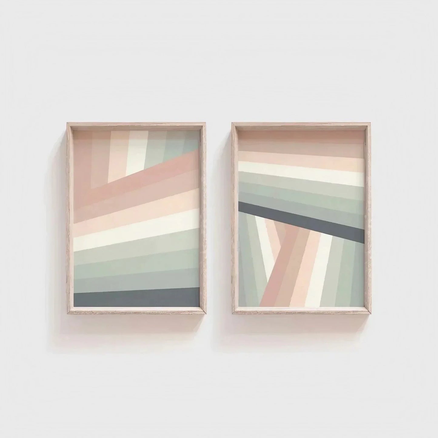 Boho Rainbow Nursery Art Set of 2 Neutral Rainbow Decor Large Wall Decor Wall Frame