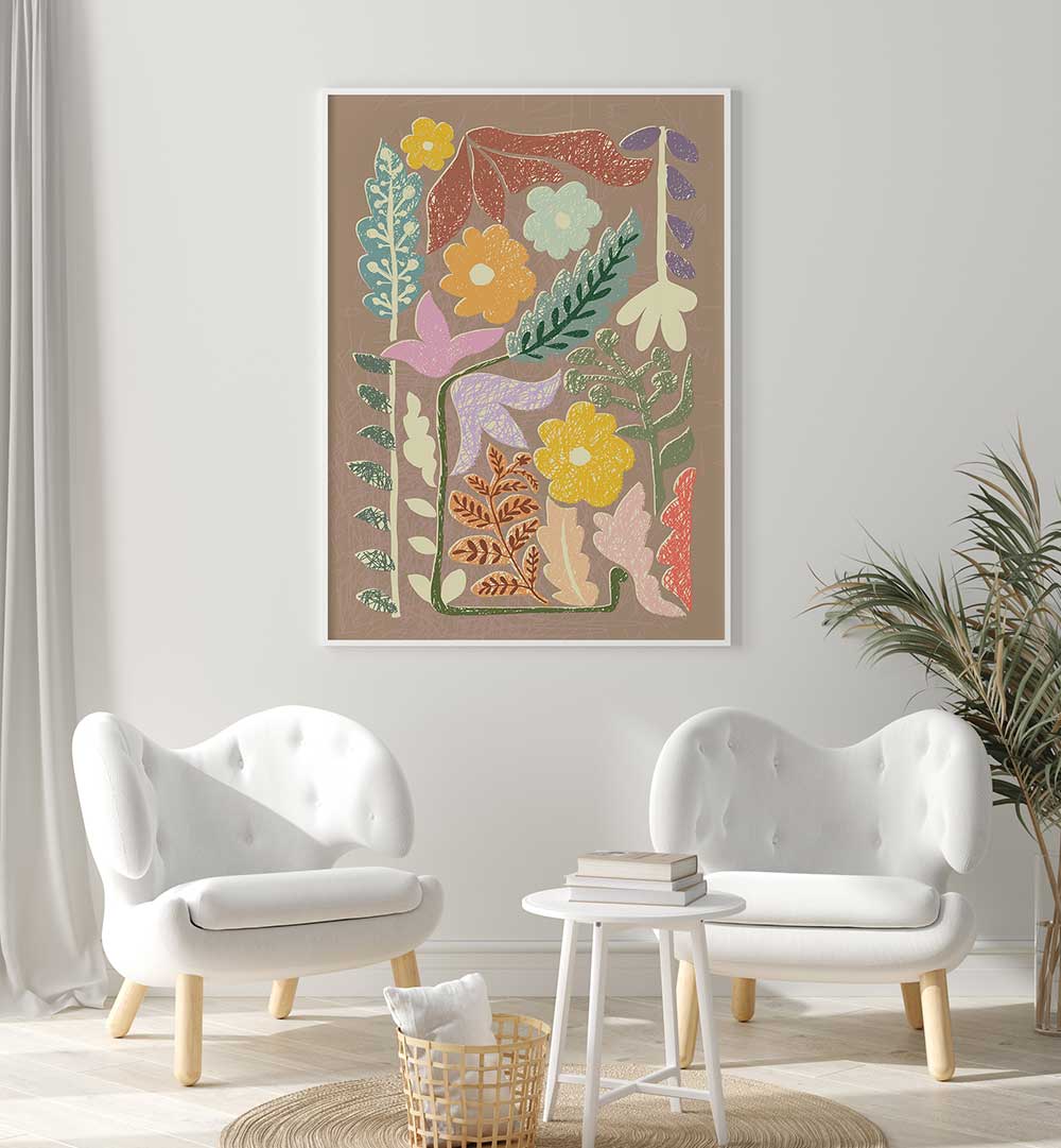 EARTHY TONES , FLORAL FLOWER PAINTINGS