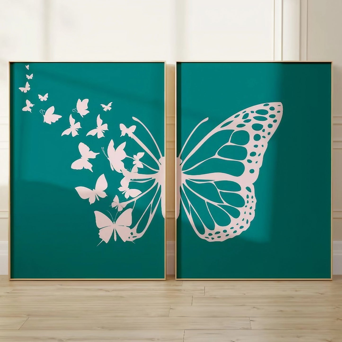 Abstract Botanical Butterfly Bedroom Wall Decor Wall Art Frames