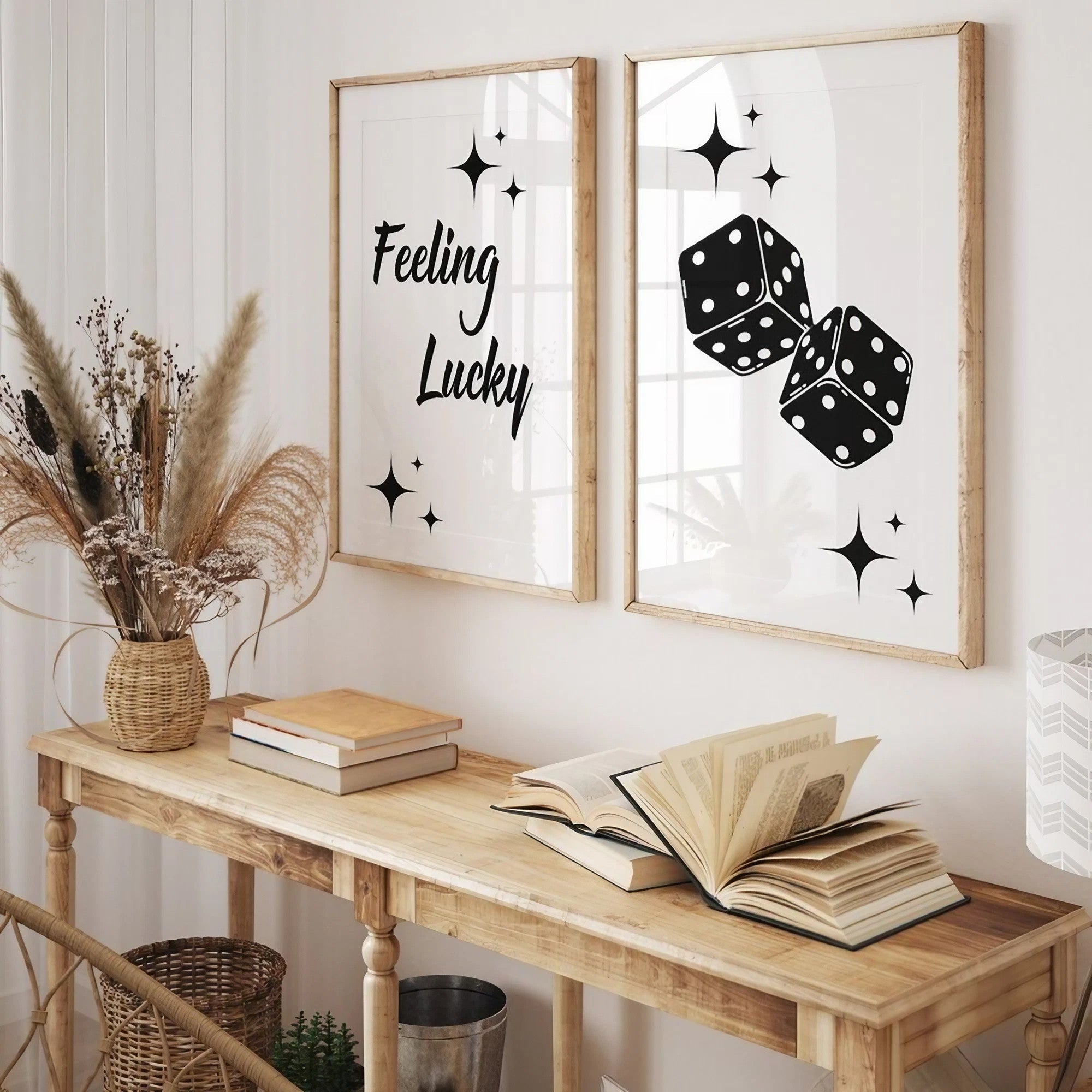 Black And White Aesthetic Modern Wall Art Set of 2 Wall Frames