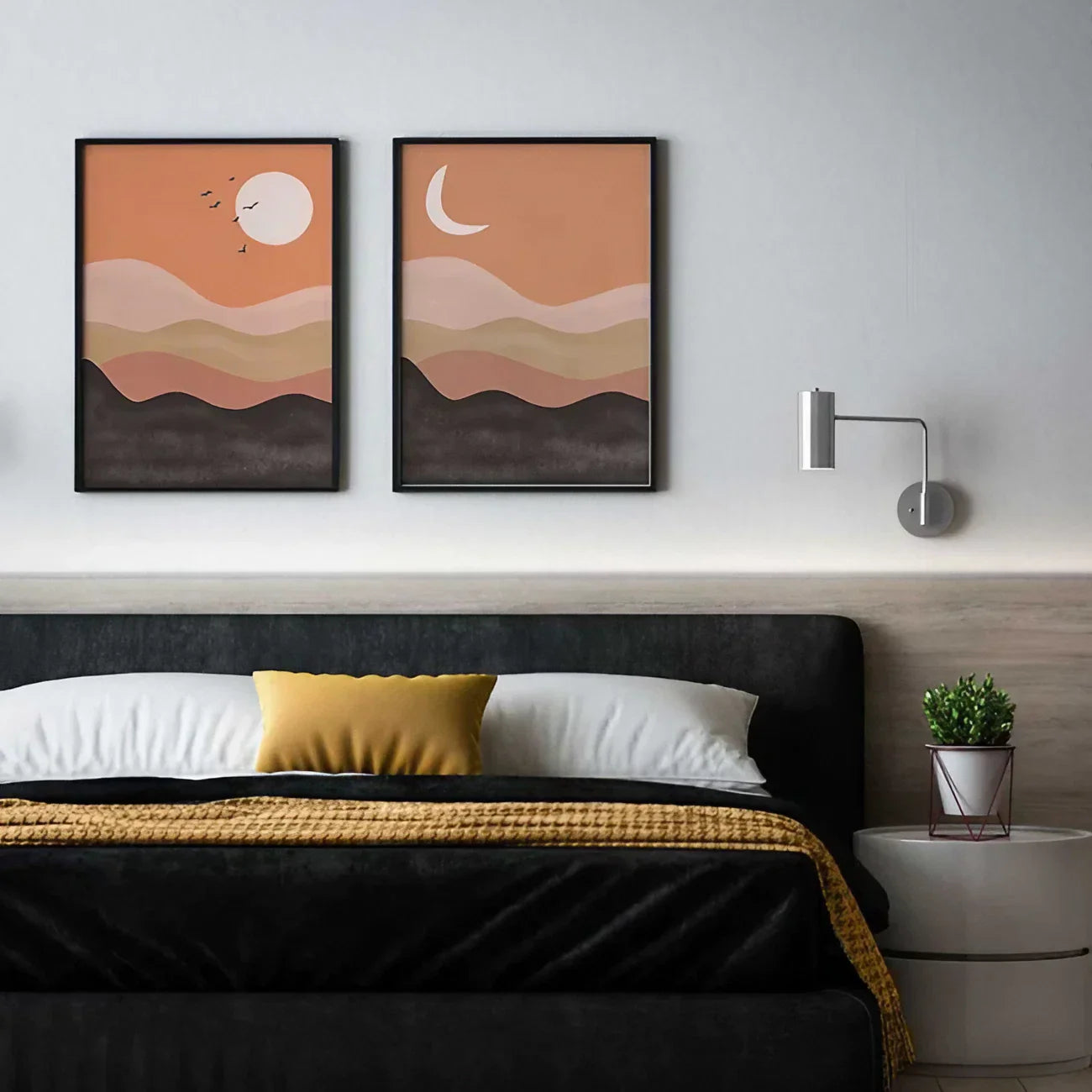 Mid Century Modern Wall Art Set of 2 Wall Frame