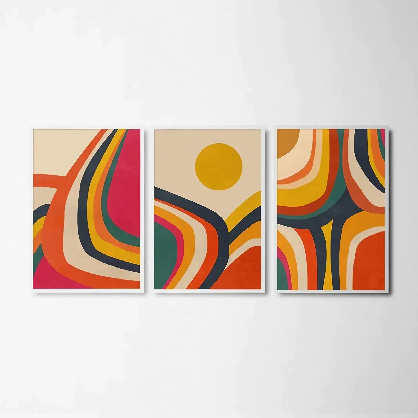 Set of 3 Mid Century Modern Wall Art Wall Frame