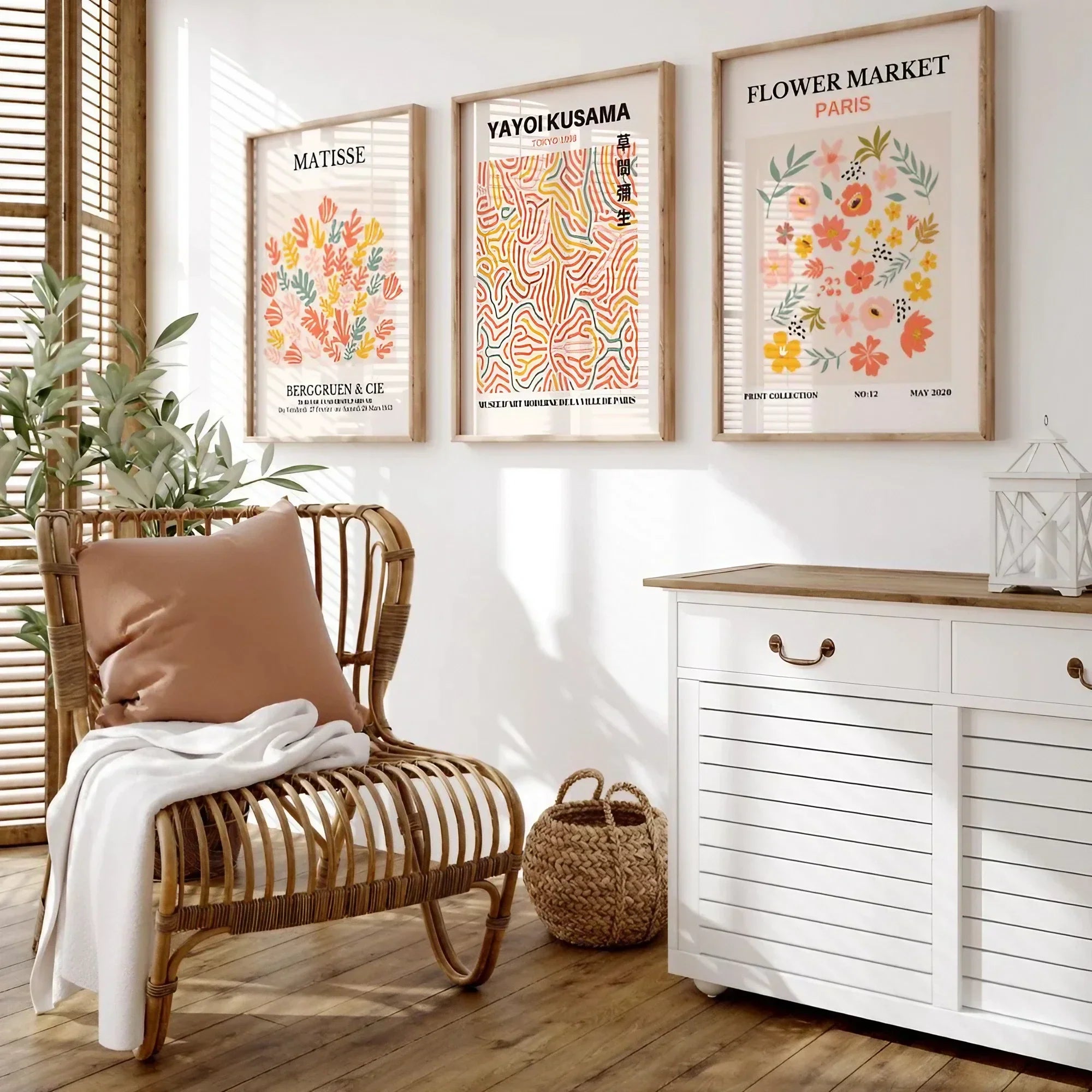 Flower Market Wall Art Set of 3 Wall Frames