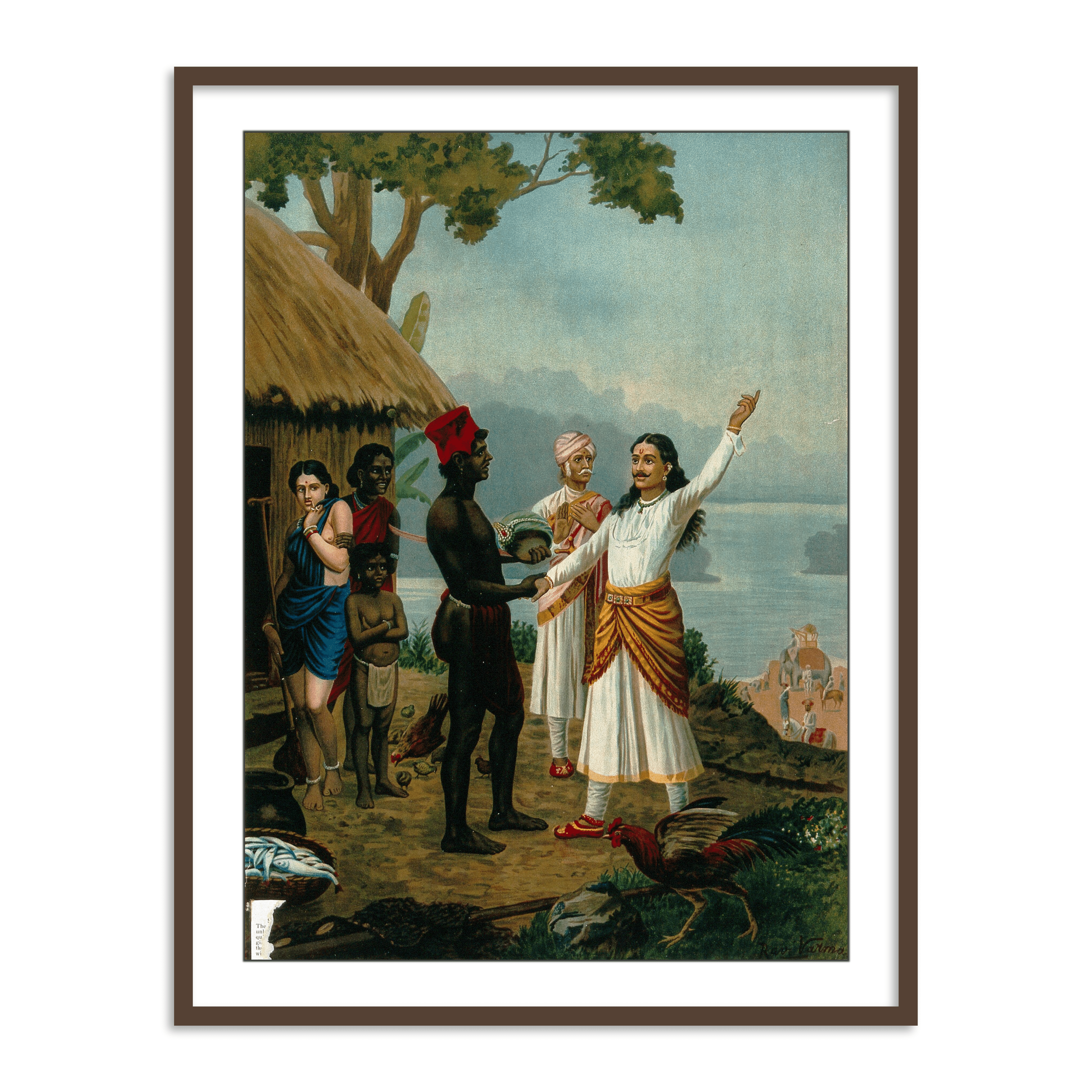 A royal sage tells the father of the fishergirl of their marriage by Raja Ravi varma Wall Art Painting