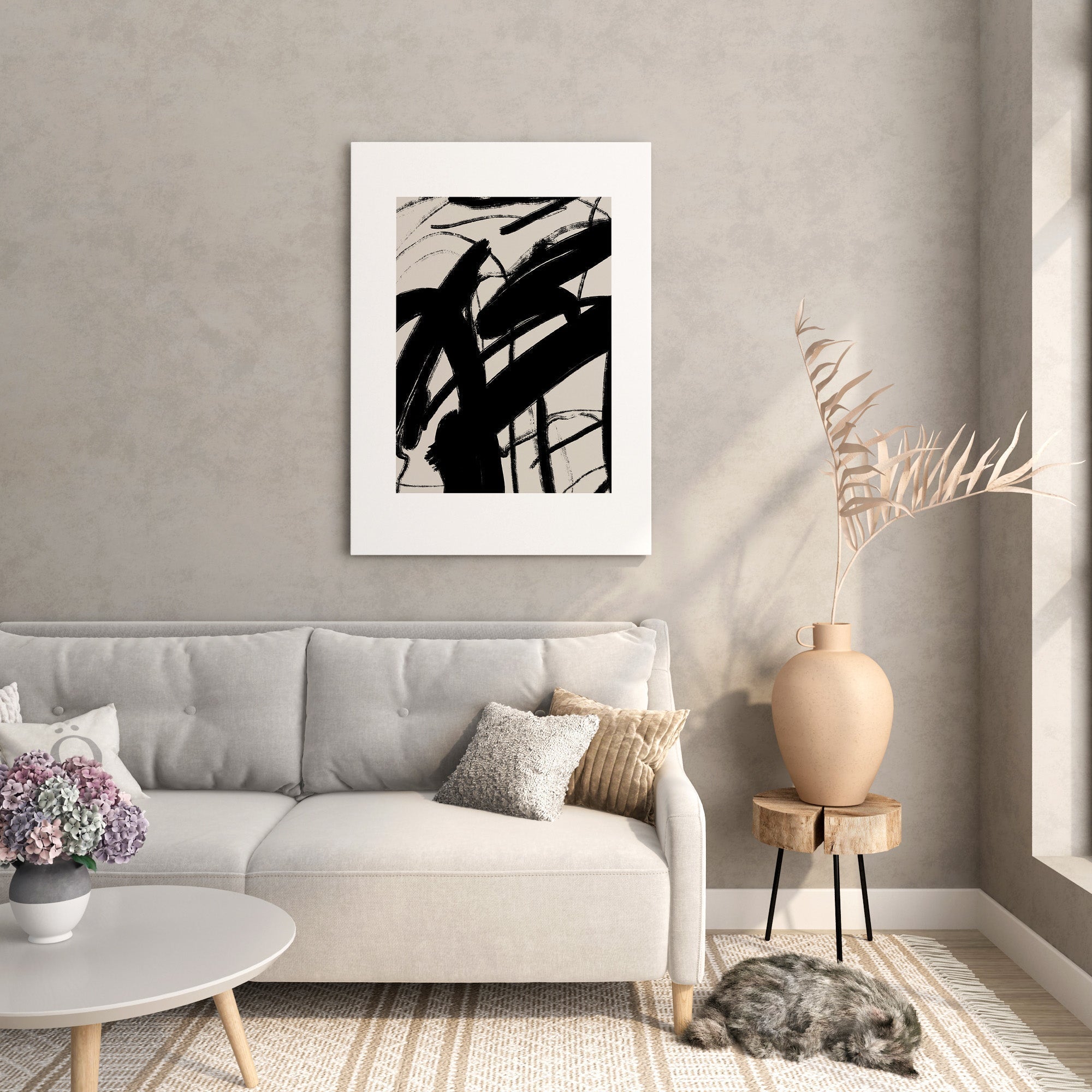 Beige Abstract Wall Art Print