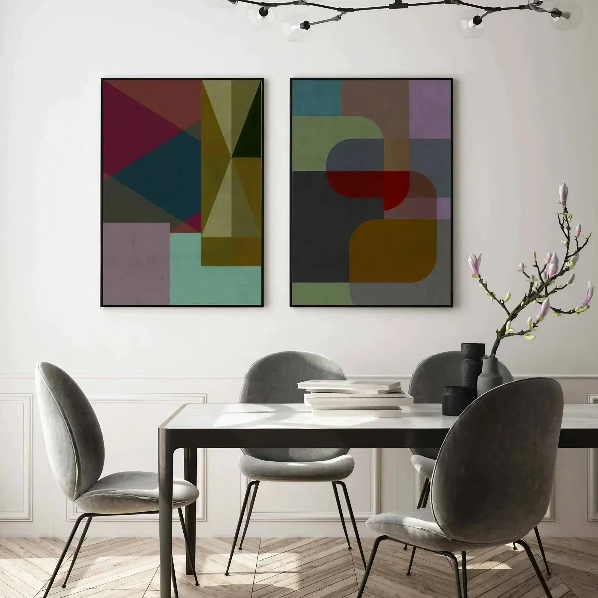 Modern Poster Geometric Teen Room Decor Office Wall Frame