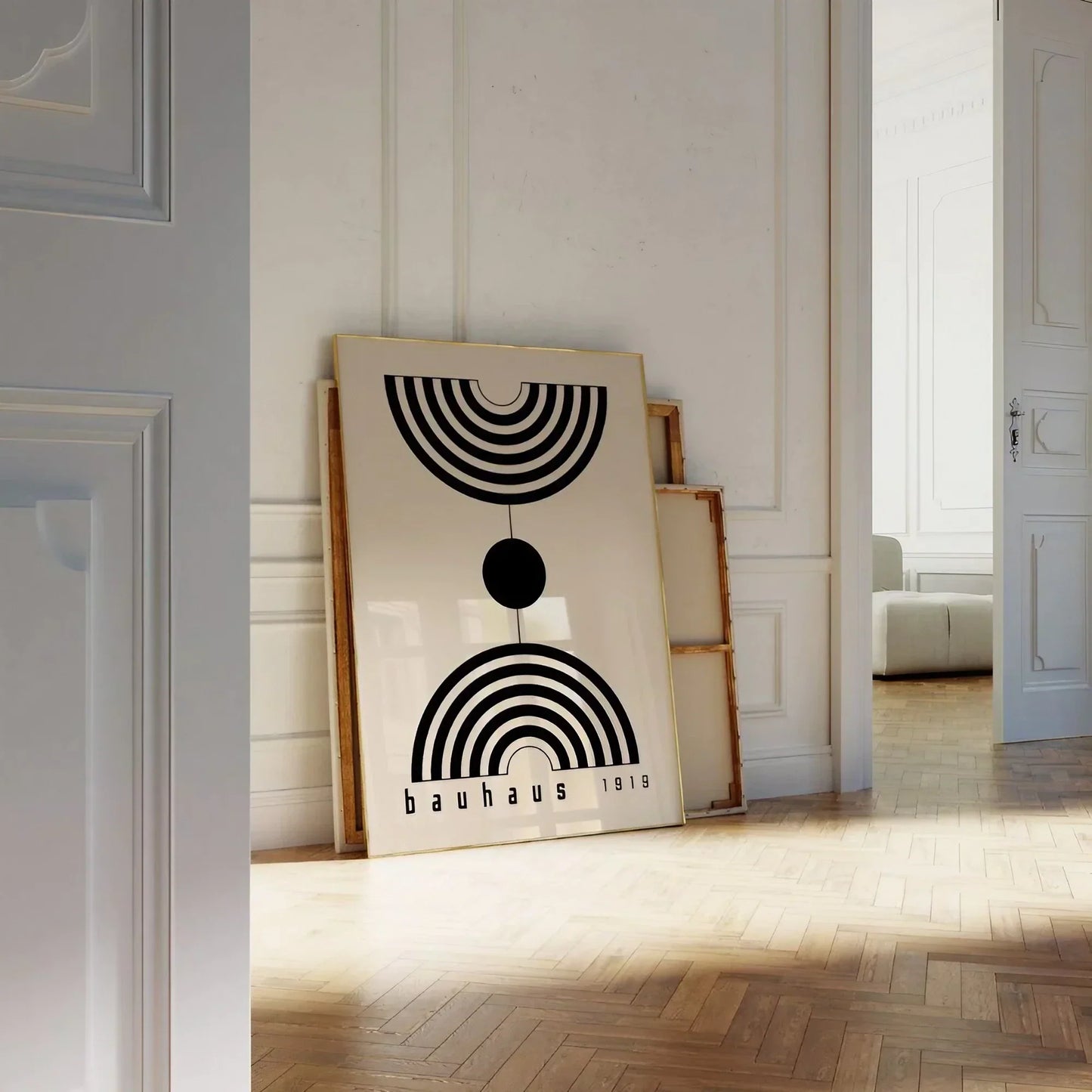 Mid Century Modern Wall Art Set of 2 Black Wall Frame