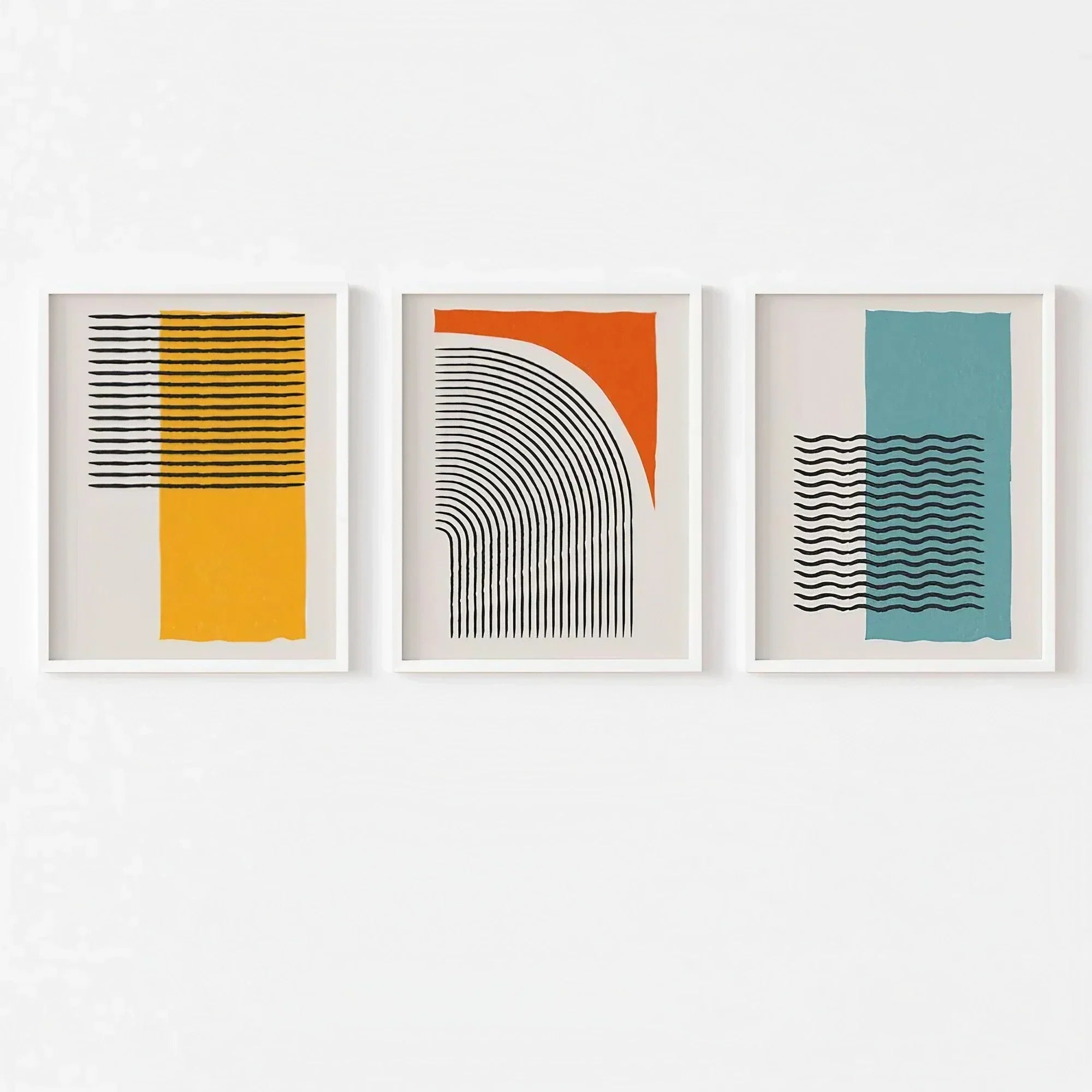 Mid Century Modern Wall Art Set of 3 Wall Frame