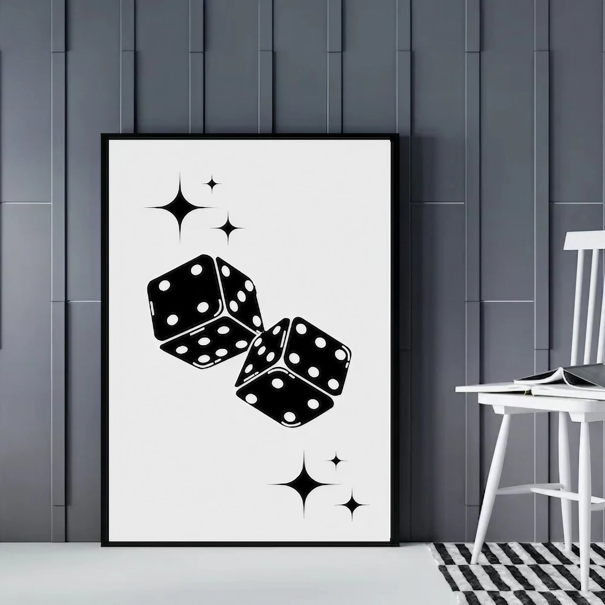 Black And White Aesthetic Modern Wall Art Set of 2 Wall Frames