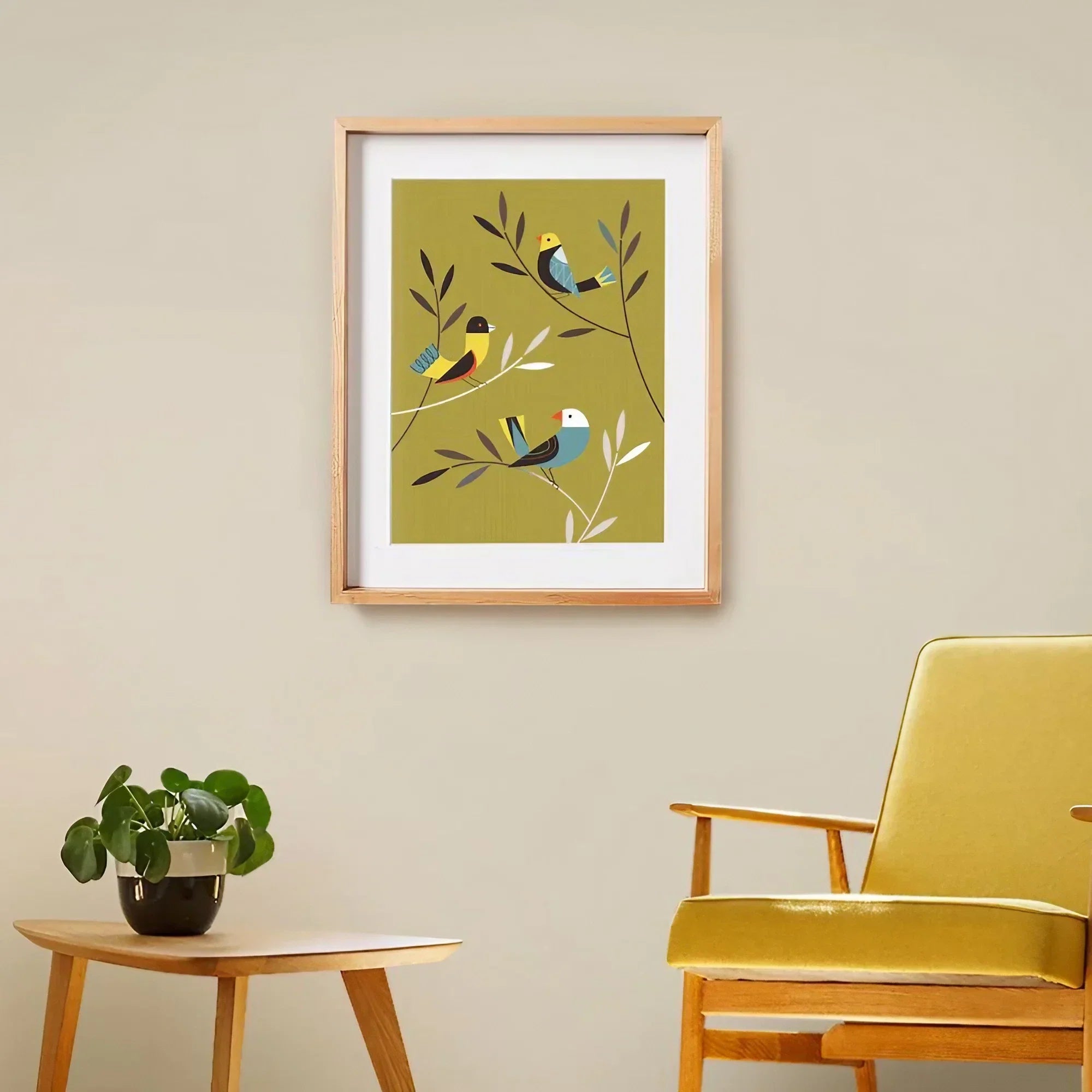 Mid Century Modern Wall Art Set of 2 Wall Frame