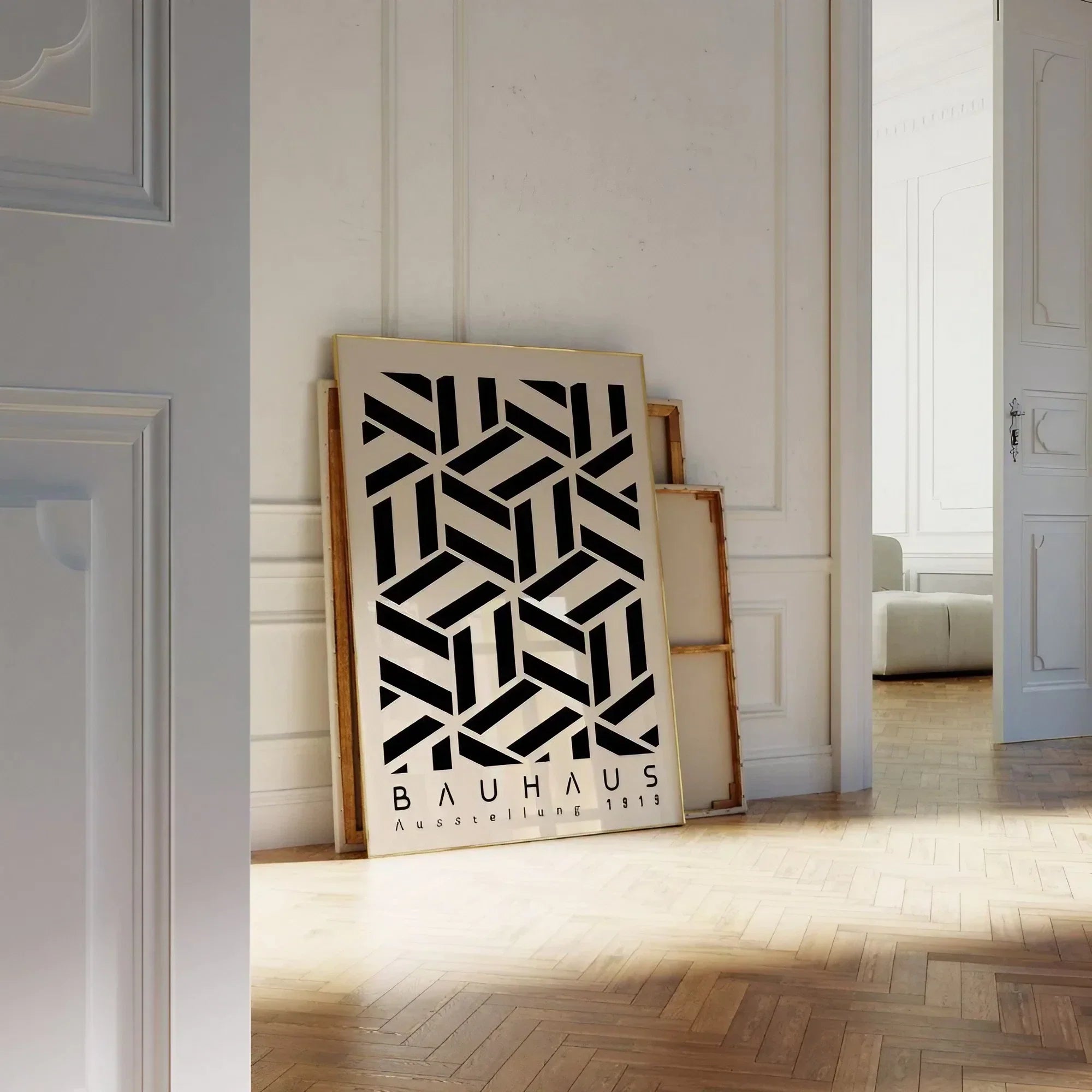 Mid Century Modern Wall Art Set of 2 Black Wall Frame