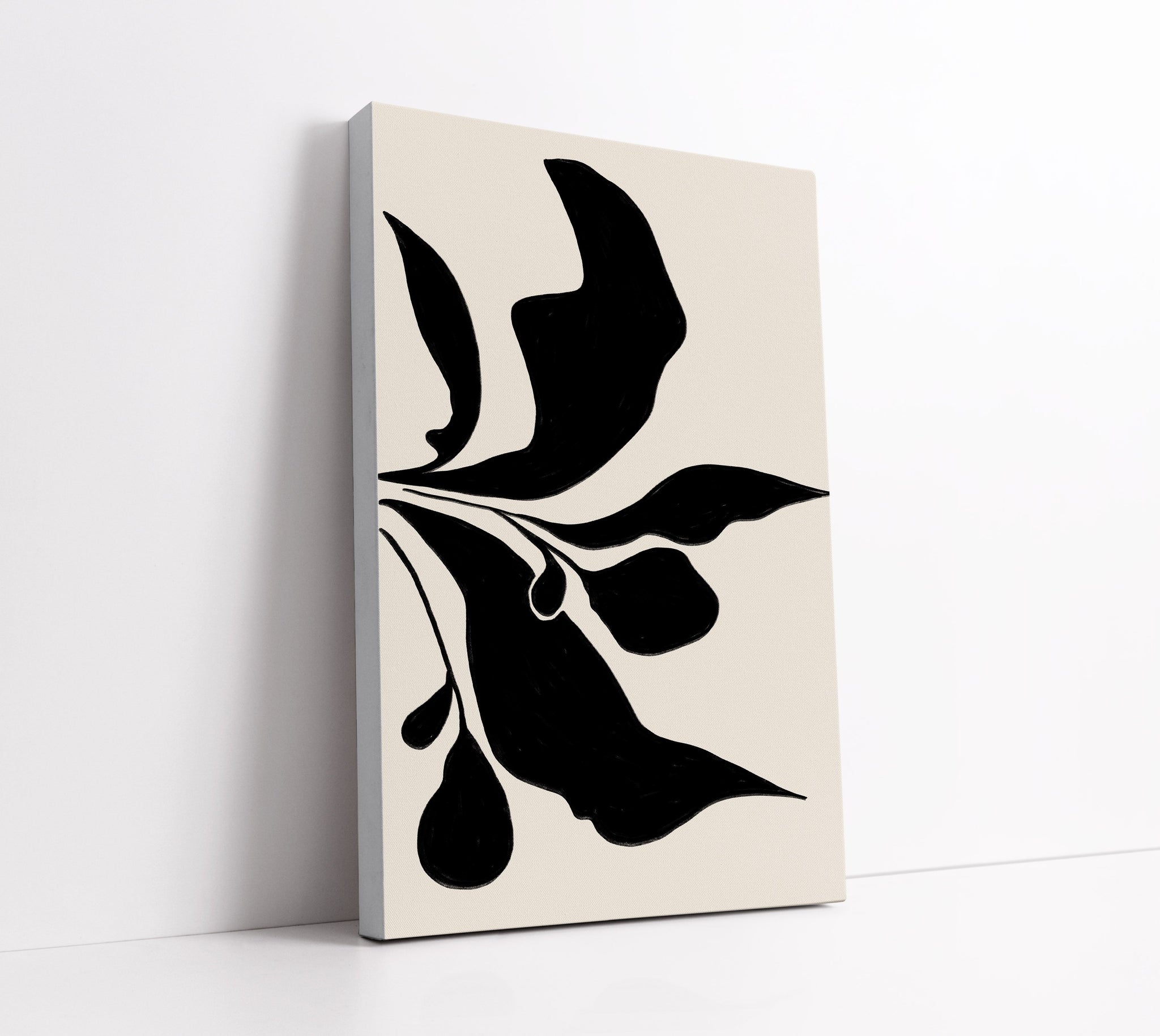 Black Floral Wall Art Print