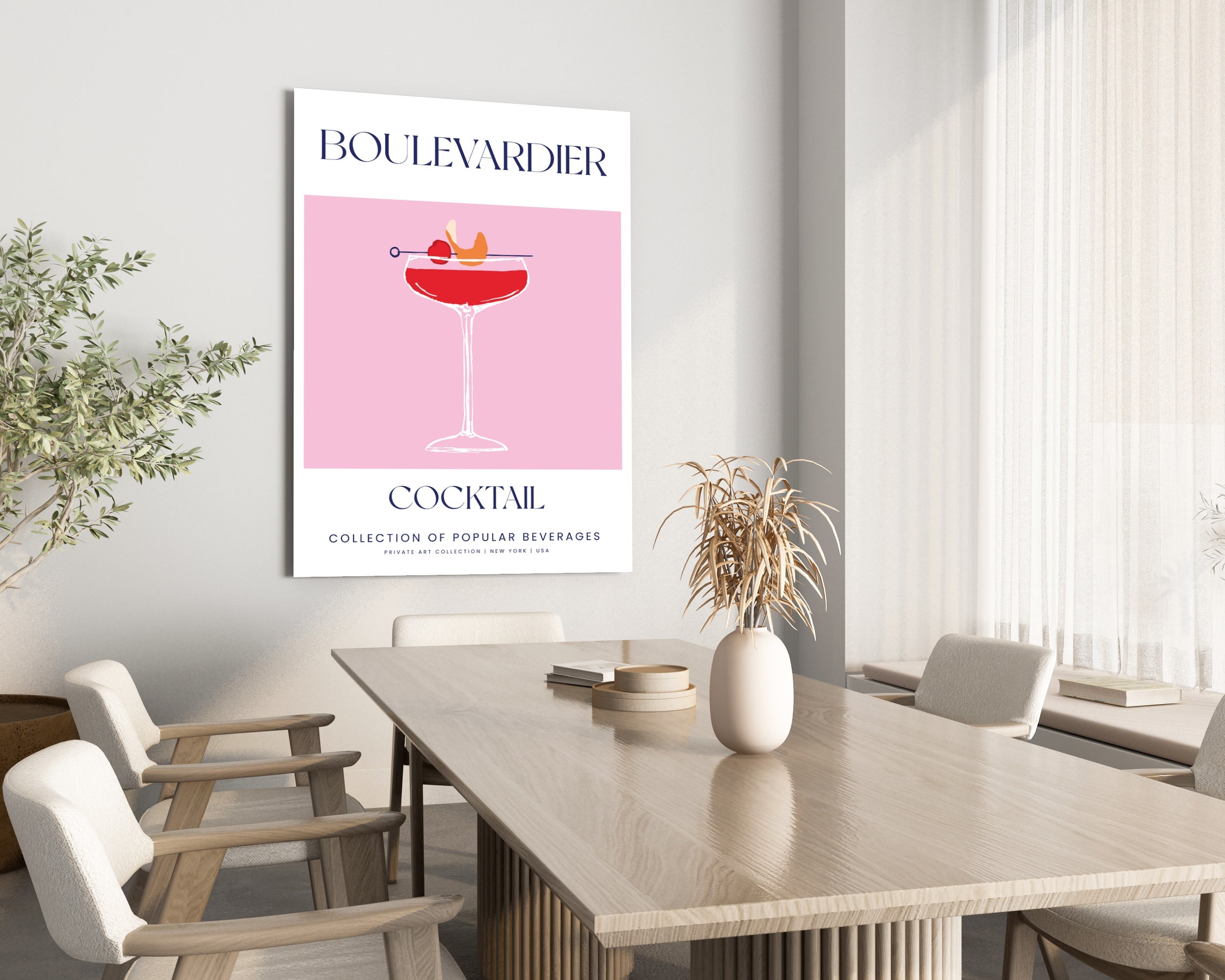 Boulevardier Cocktail Wall Art Print