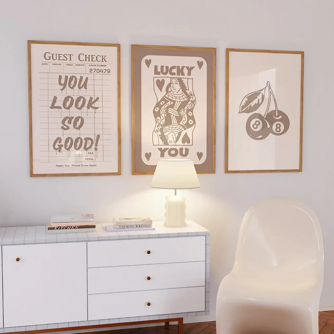 Brown Modern Wall Art Set of 3 Wall Frame