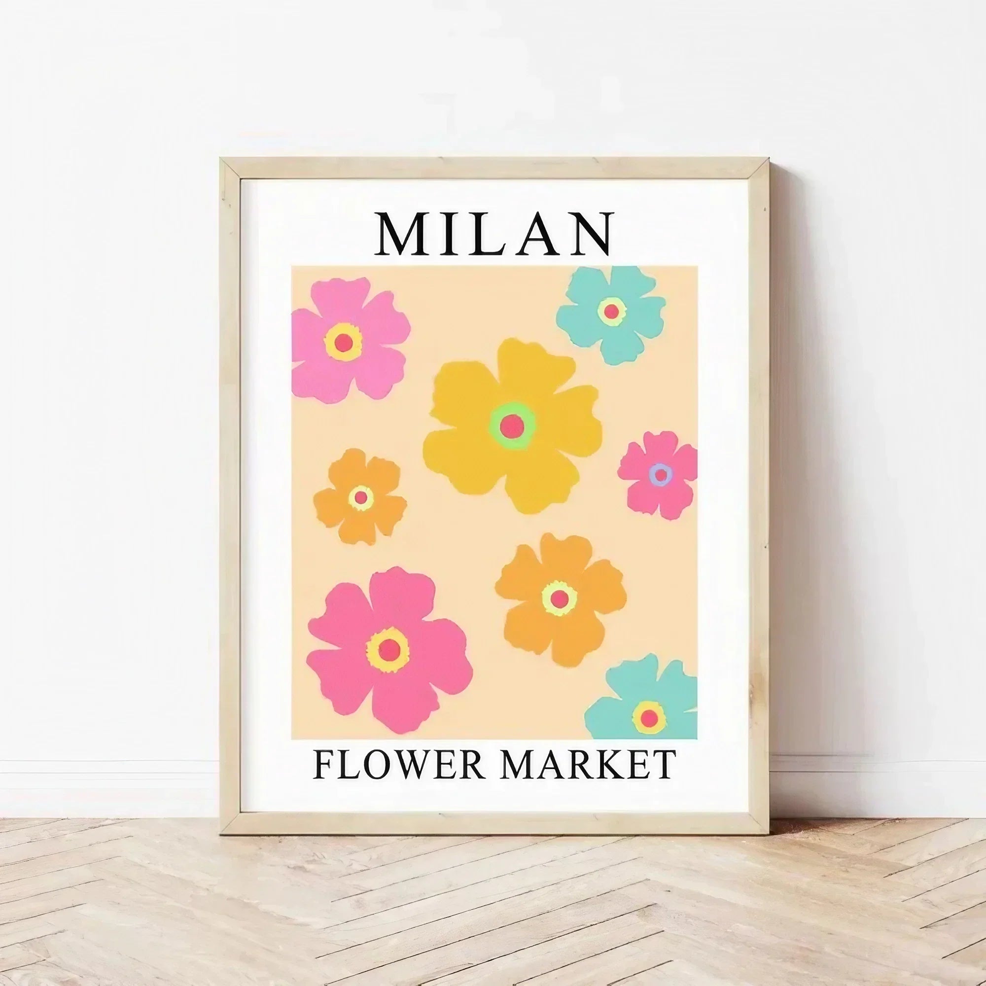 Colourful Flower Market Wall Frame | Wall Decor