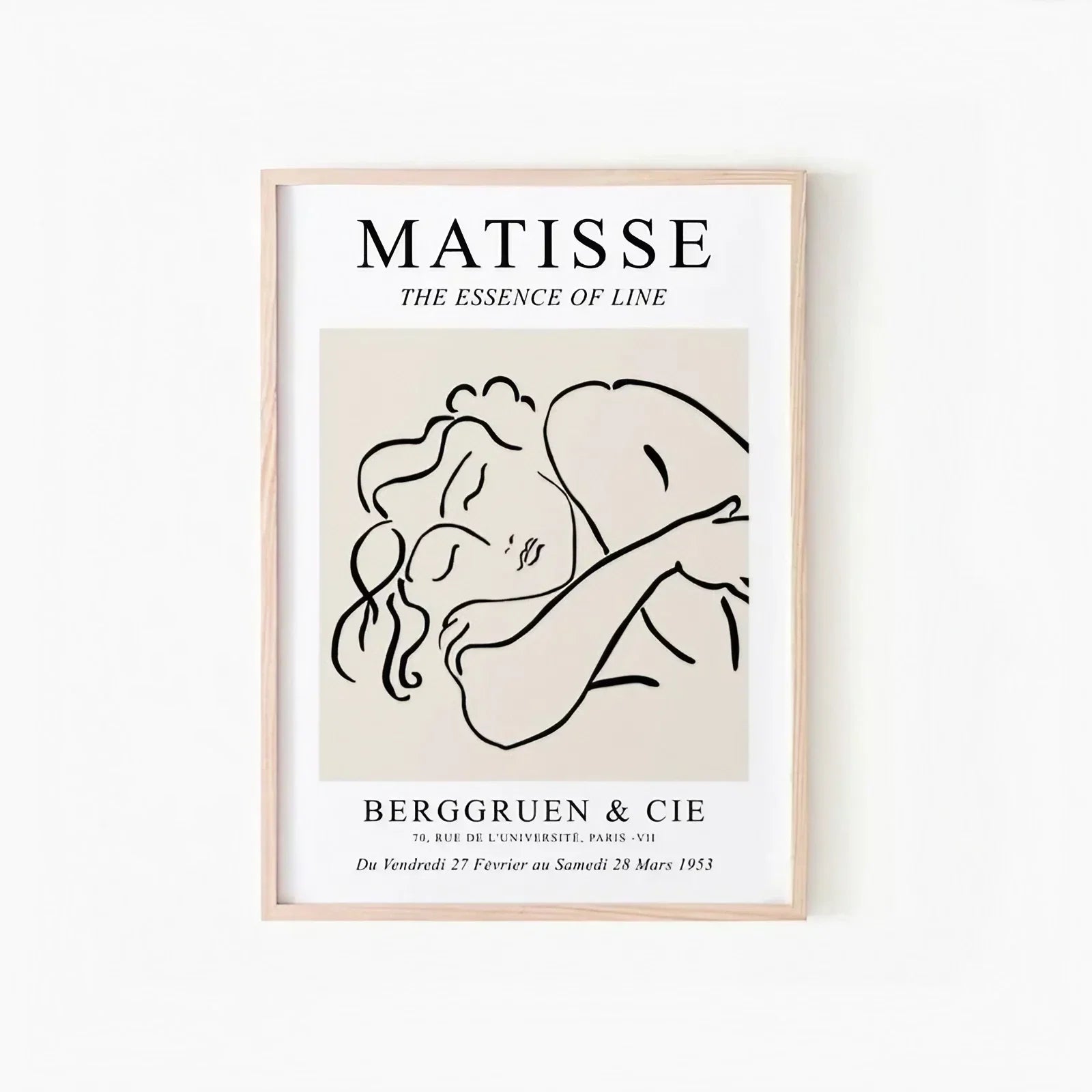 Black & Beige Henri Matisse Exhibition Wall Frame Set of 3