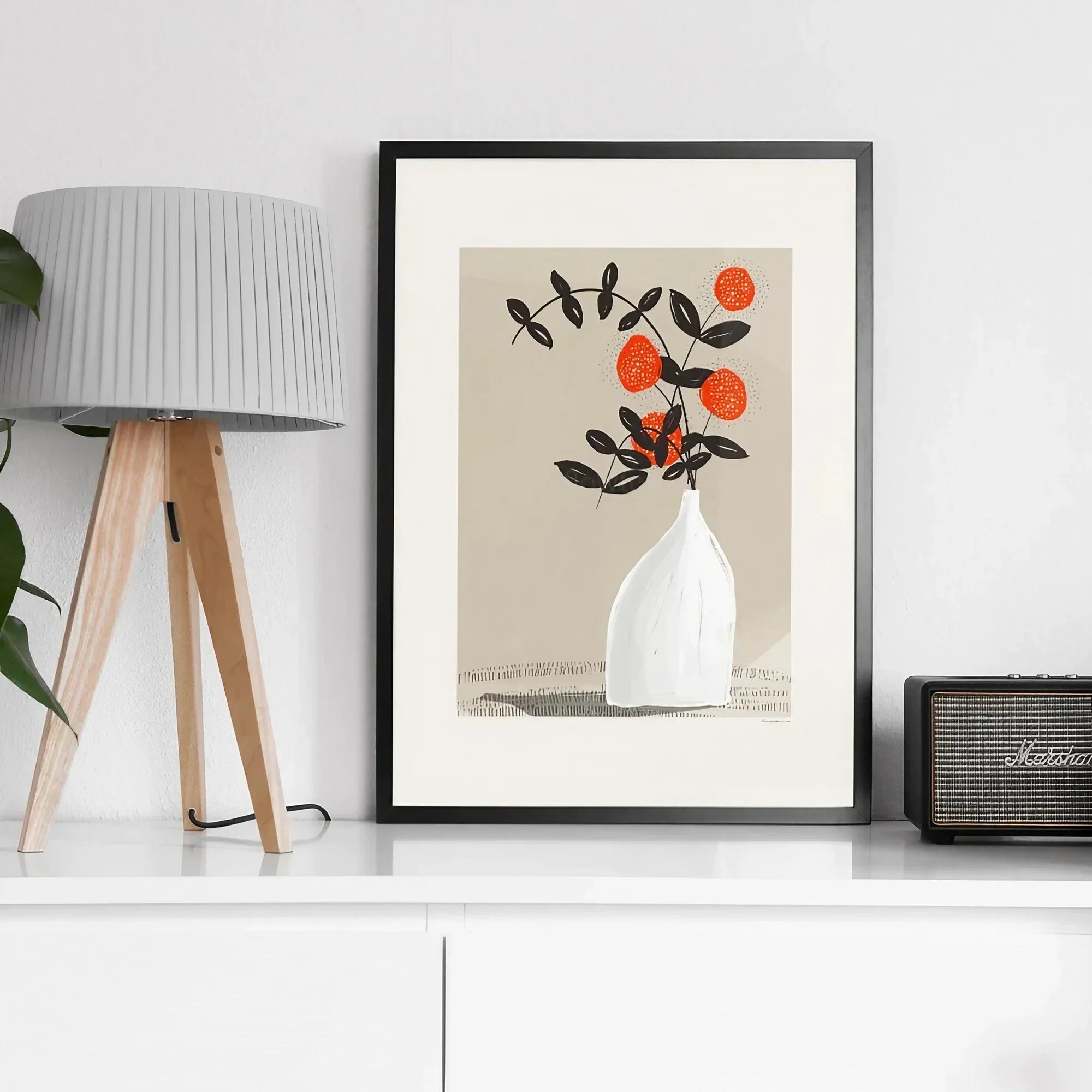 Botanical Floral Wild Flower Wall Art Set of 3 Modern Wall Frames