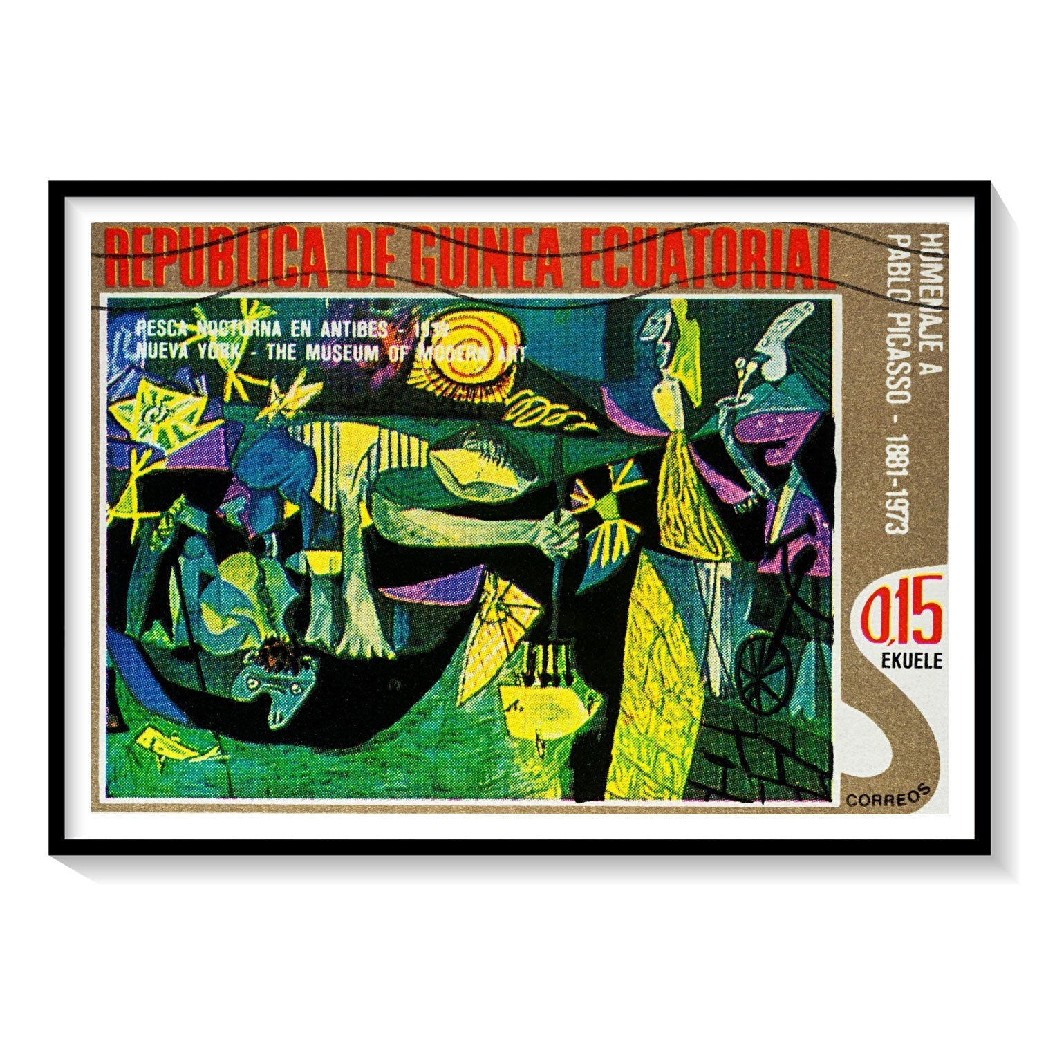 Fisherman at night from Antibes, Picasso Painting