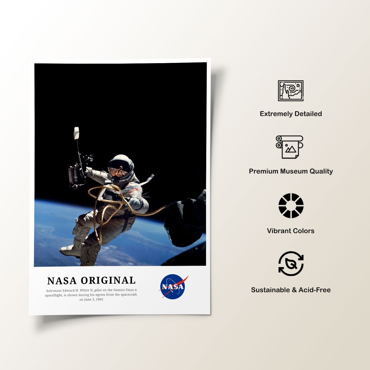 Astronaut on the Gemini-Titan 4, NASA Art Posters