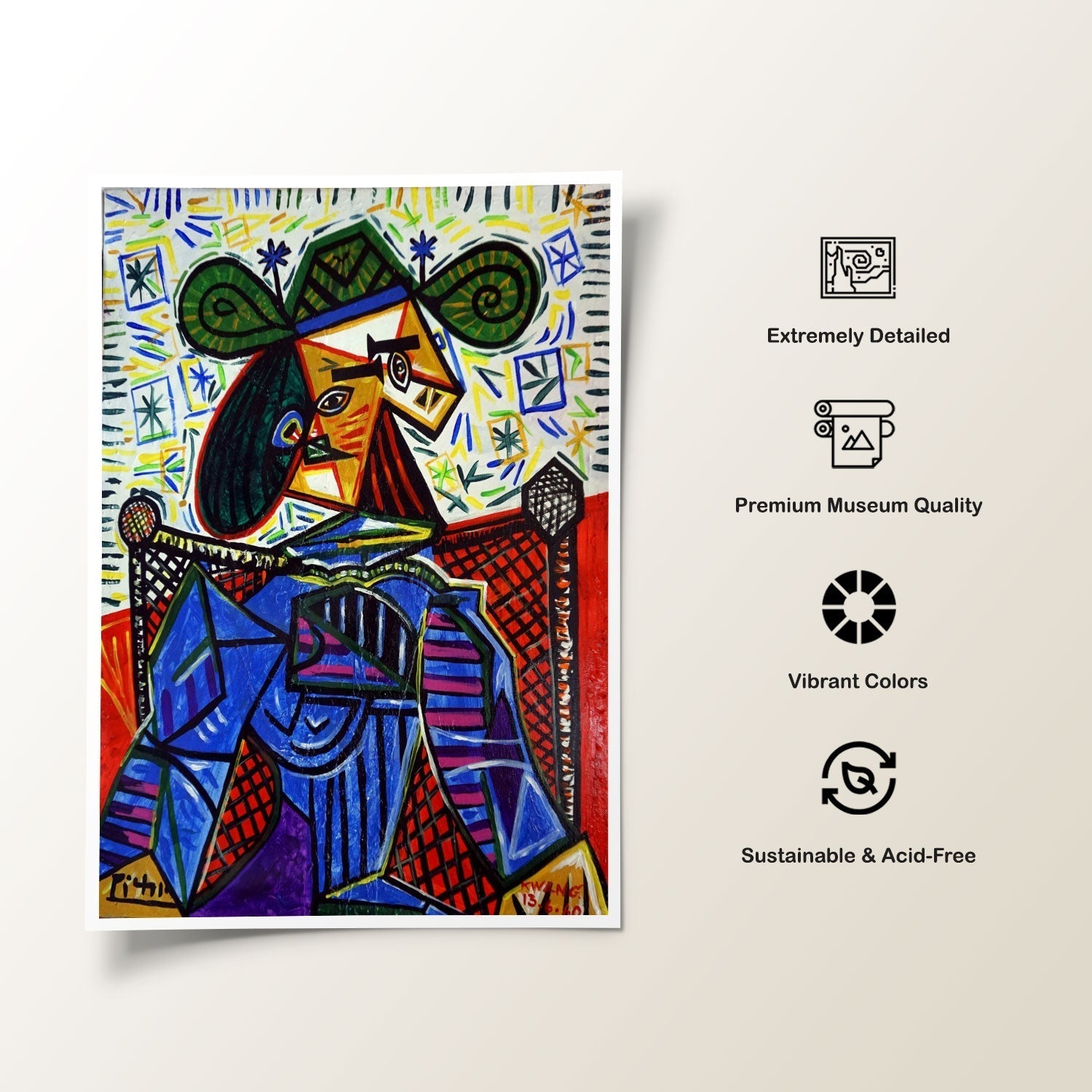 Dora Maar in an Armchair, Pablo Picasso Painting