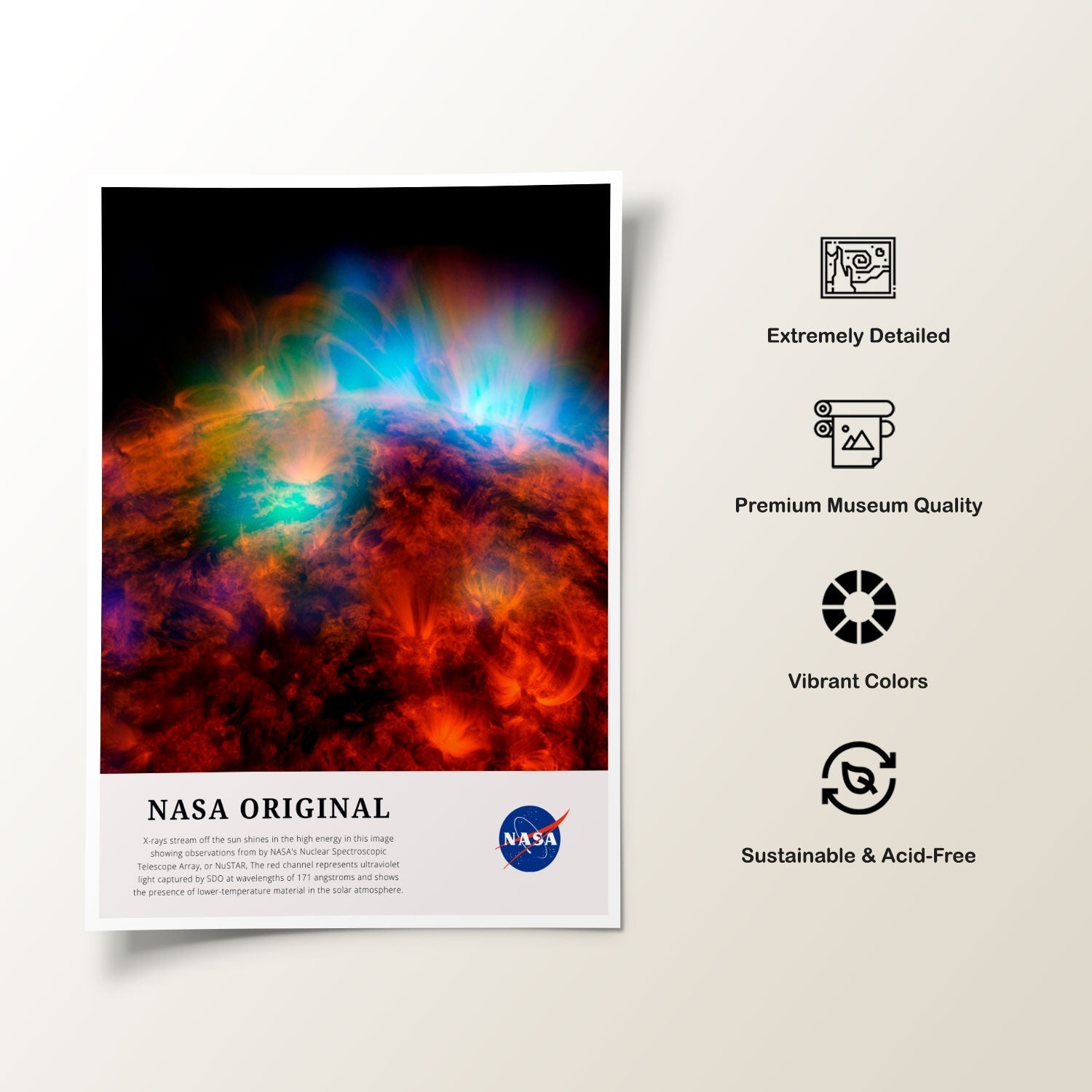 Sun Rays Zoomed, NASA Art Posters